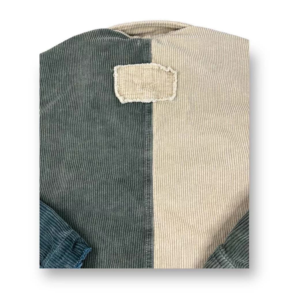 Other Button Ups Other POL Distressed Oversized Corduroy Shacket Size Large Green