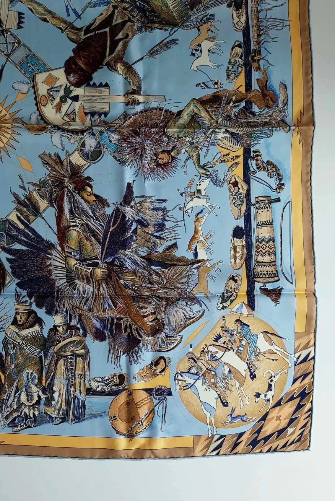 Hermes Scarves Hermes silk scaf "Les Danses des Indiens" Multi