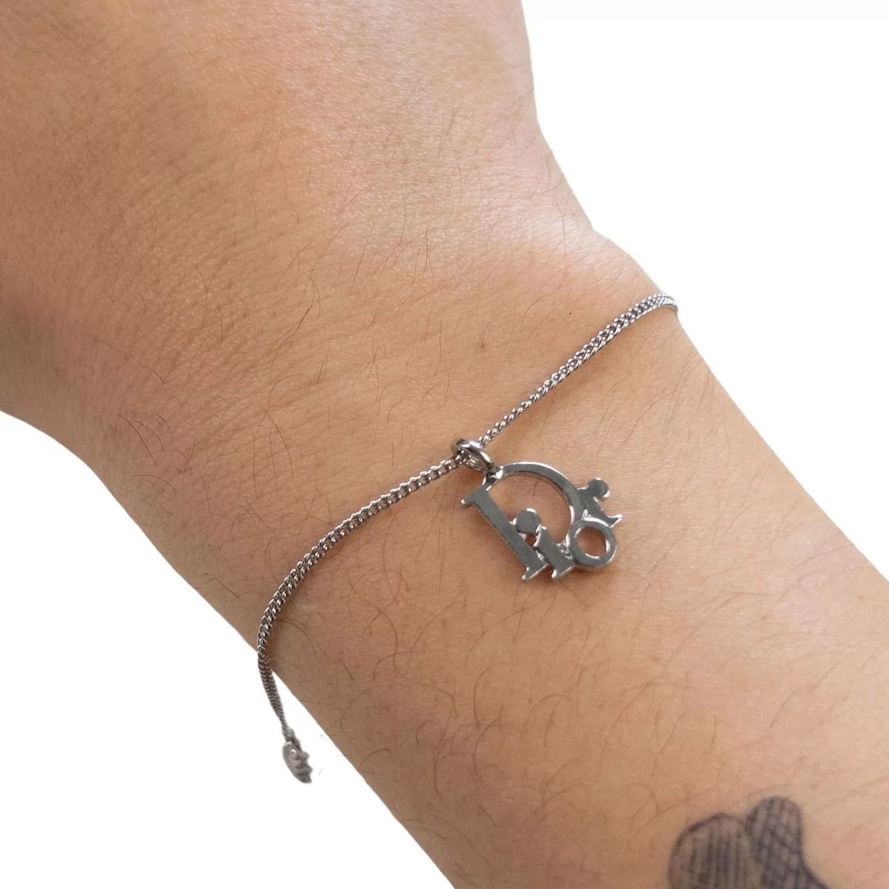 Dior Bracelets Vintage Dior Logo Charm Bracelet Silver