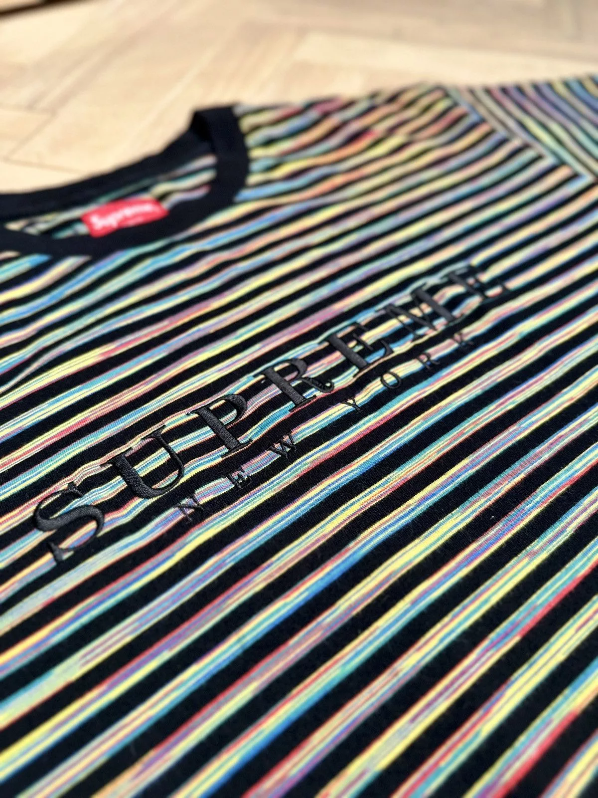 Supreme Short Sleeve T Shirts Supreme Static Stripe Top Black