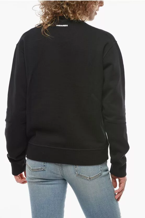 Dsquared2 Sweatshirts Dsquared2 og1mm0624 Printed Icon Sweatshirt in Black