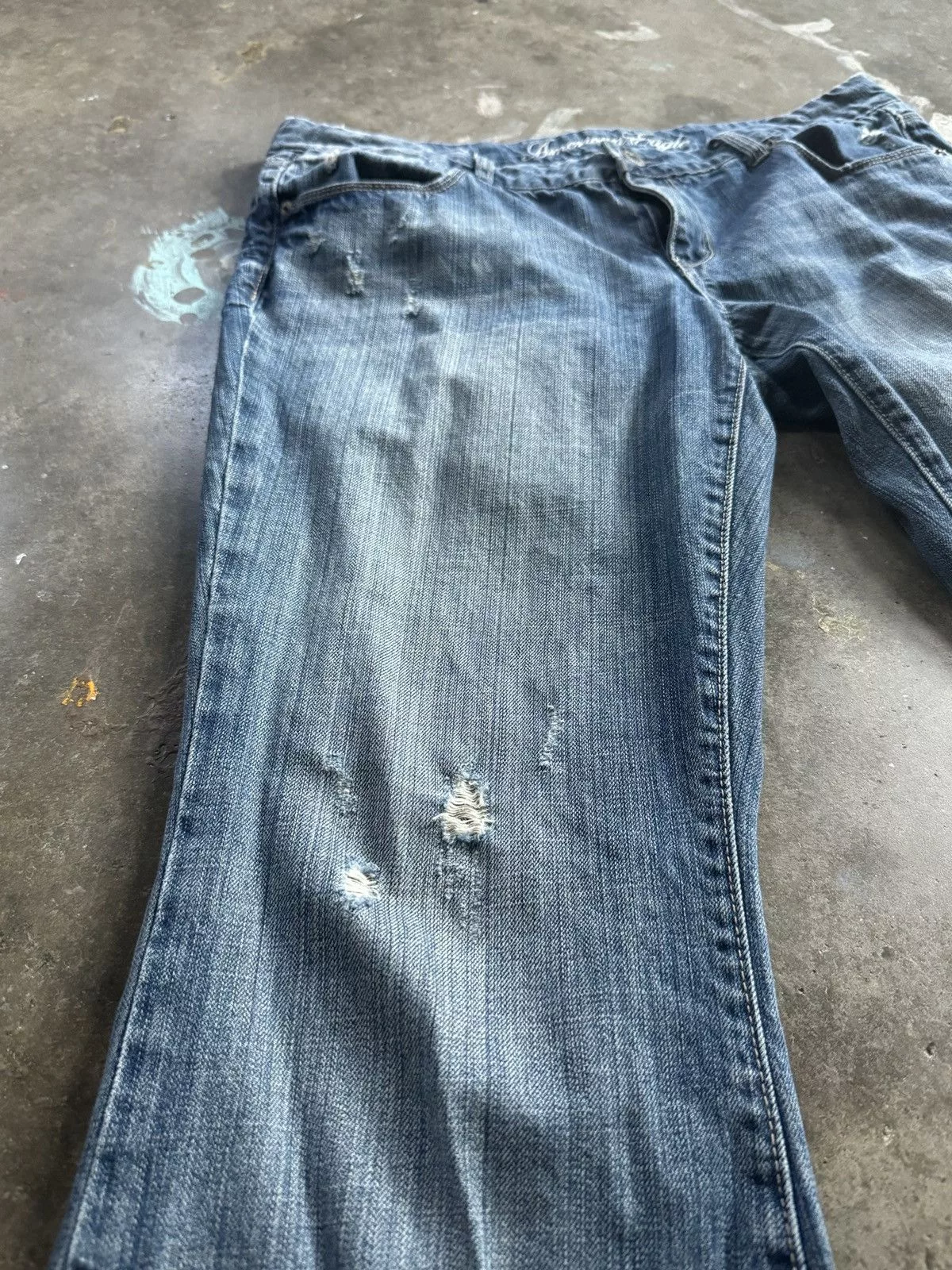 American Eagle Outfitters Jeans American Eagle Outfitters Vintage Y2K Distressed American Eagle Flared Bootcut Jeans Blue