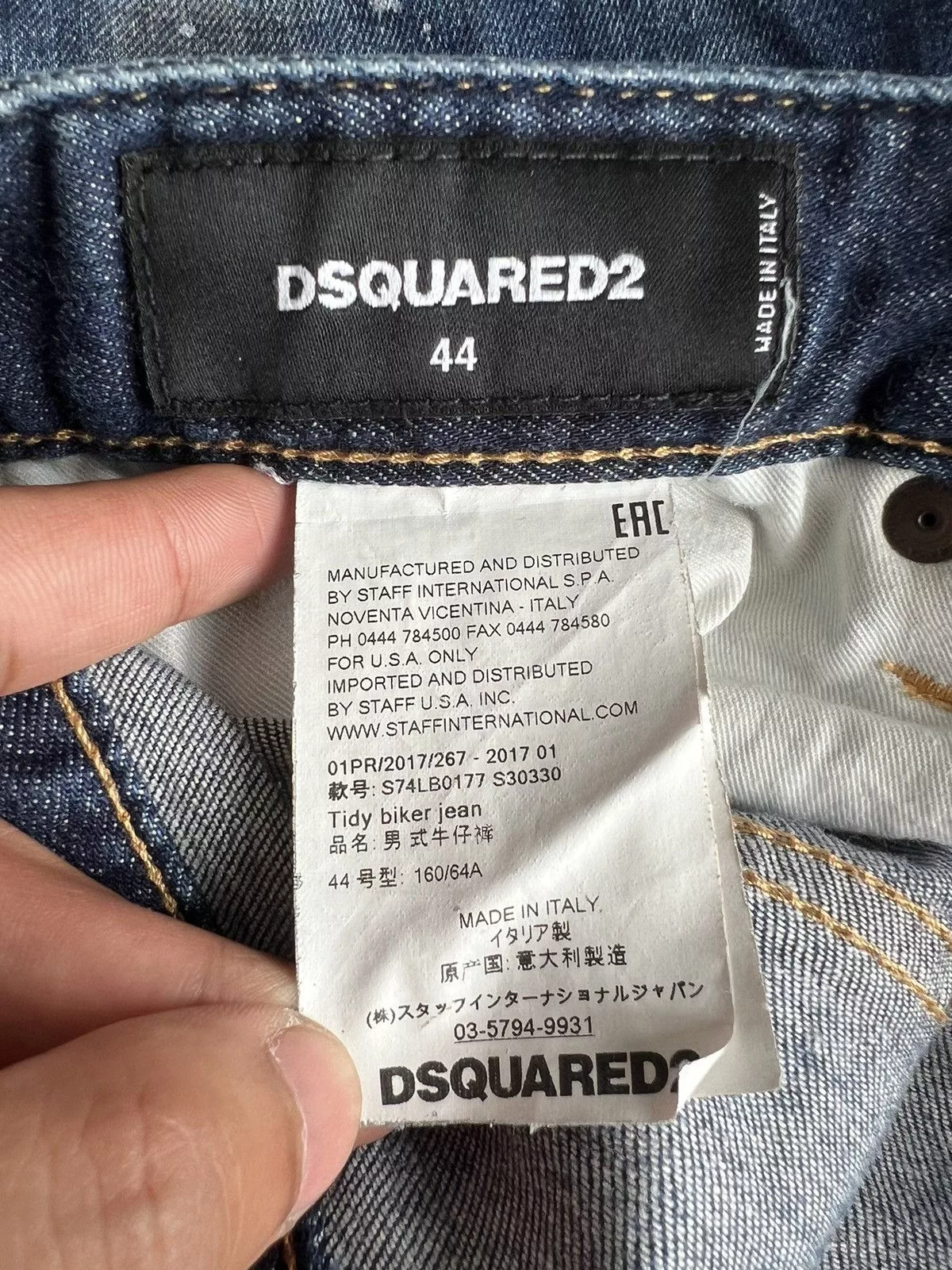 Dsquared2 Denim 2017 DSQUARED2 🇮🇹 Tidy Biker Jeans Denim Distressed Blue