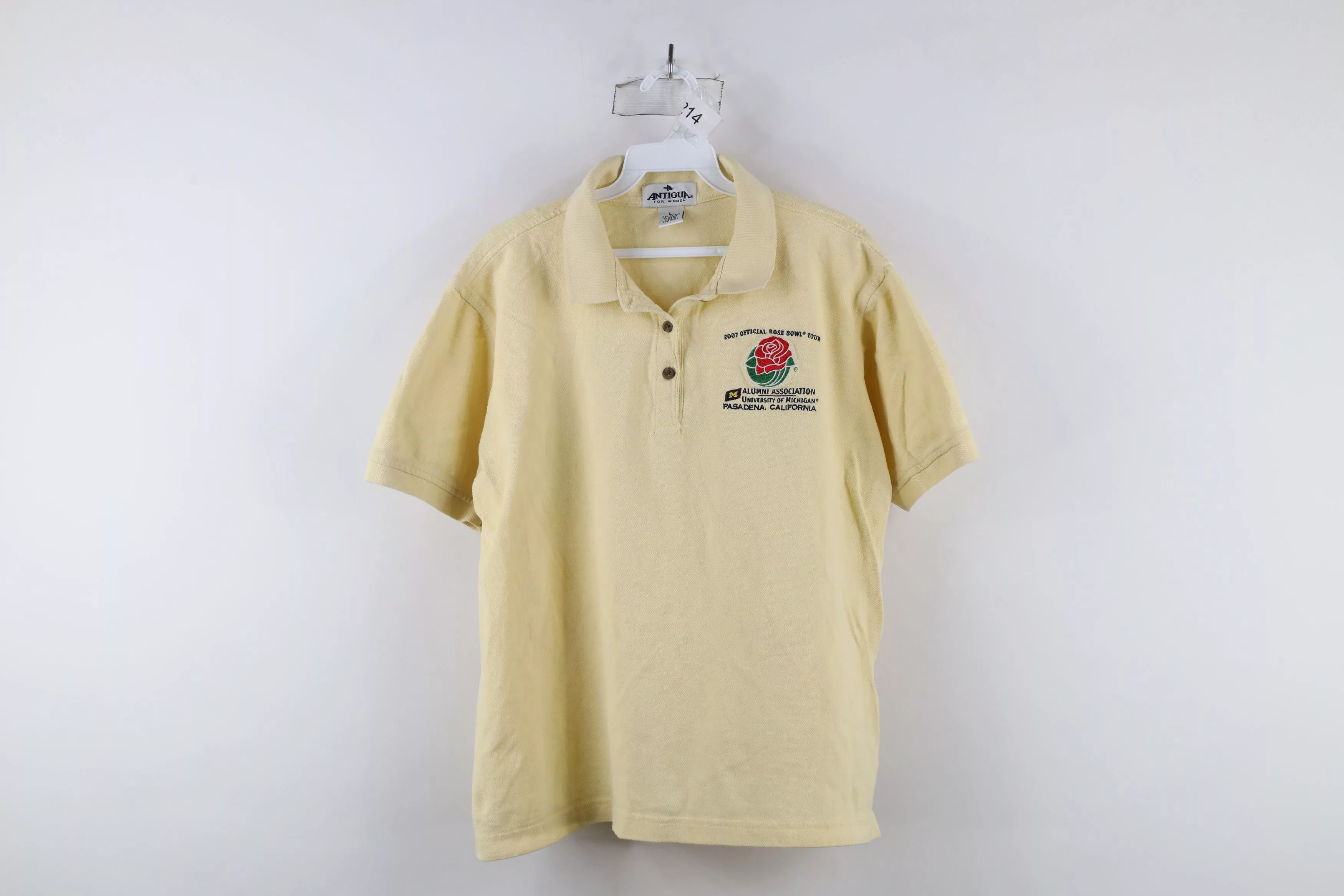 Vintage Polos Vintage Rose Bowl University of Michigan Football Polo Shirt Yellow