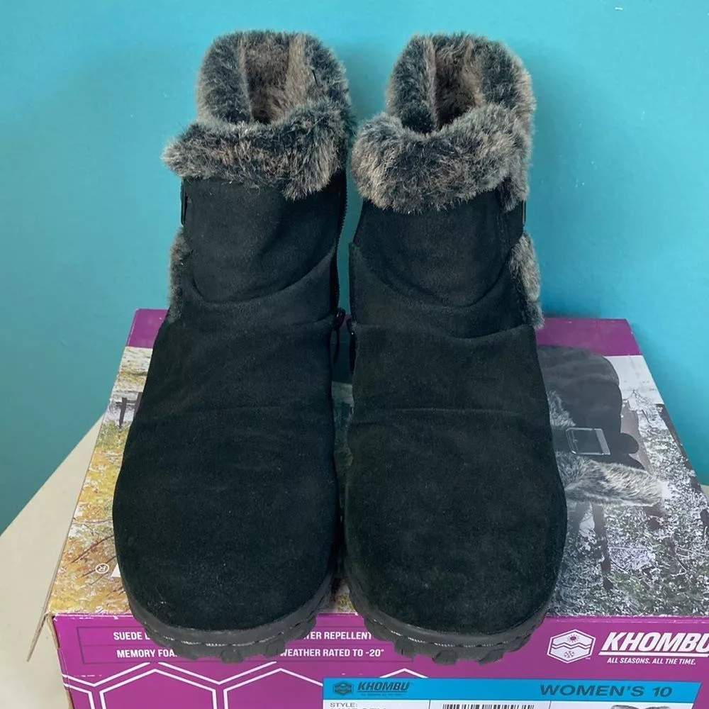 Other Boots Other Khombu Lindsay Black Leather Ankle Boots Size 10