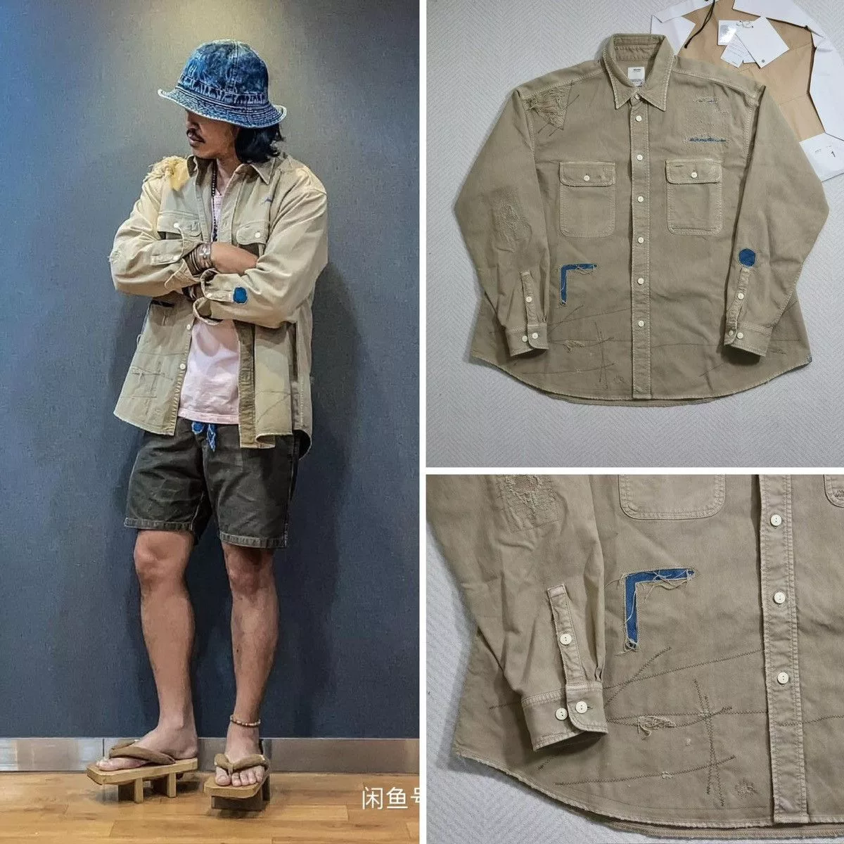 Visvim Shirts Button Ups Visvim 20aw Grand River Crash Shirt Beige