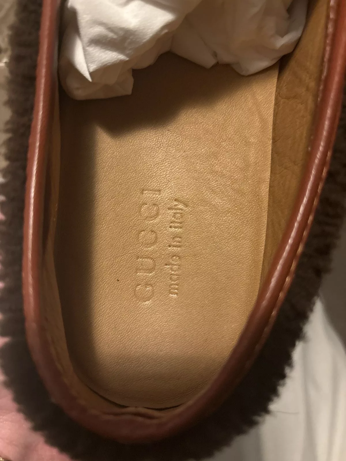 Gucci Slip Ons Gucci shearling slippers Brown