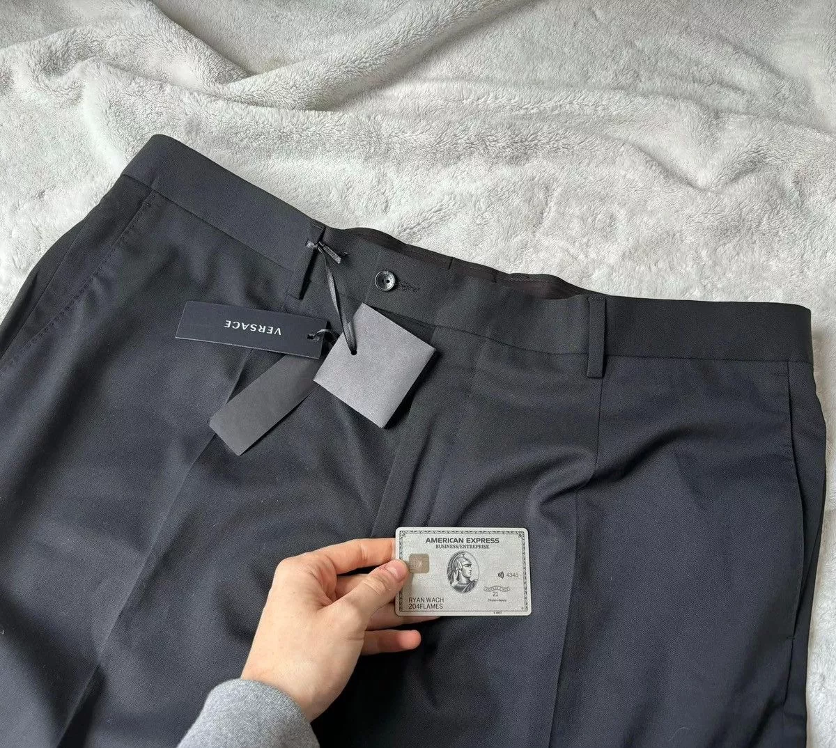 Versace Casual Pants Versace Black Slim Formal Dress Pants