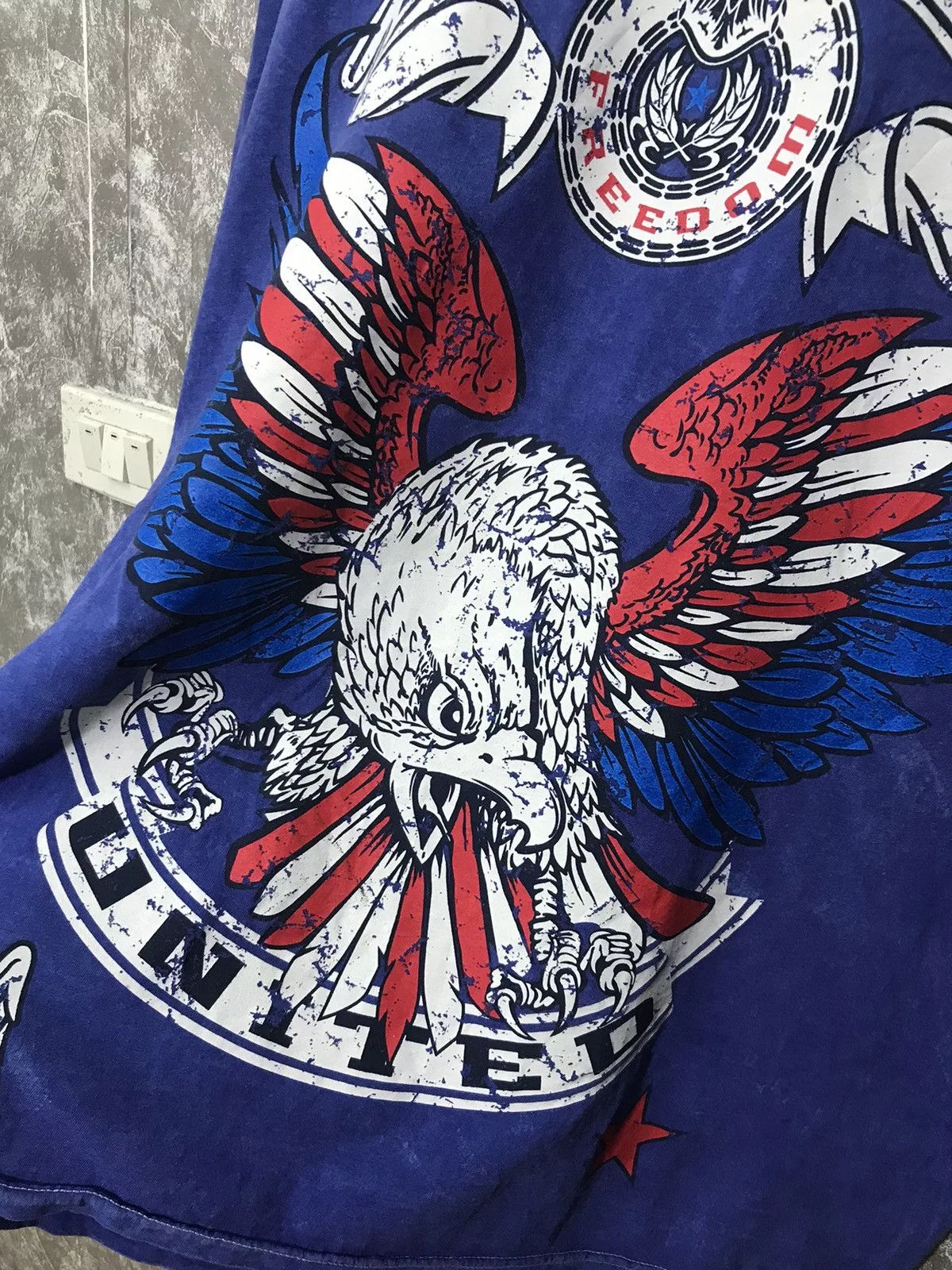 Affliction Short Sleeve T Shirts Affliction × Ed Hardy × Southpole Affliction Eagle Y2K Graphic Tee Blue