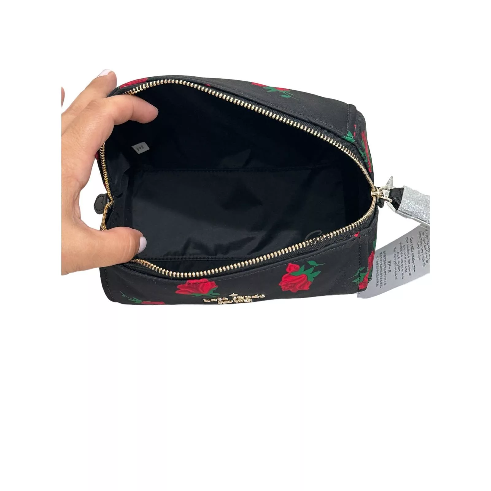 Kate Spade Other Kate Spade Chelsea Rose Toss Printed Medium Cosmetic Case Black