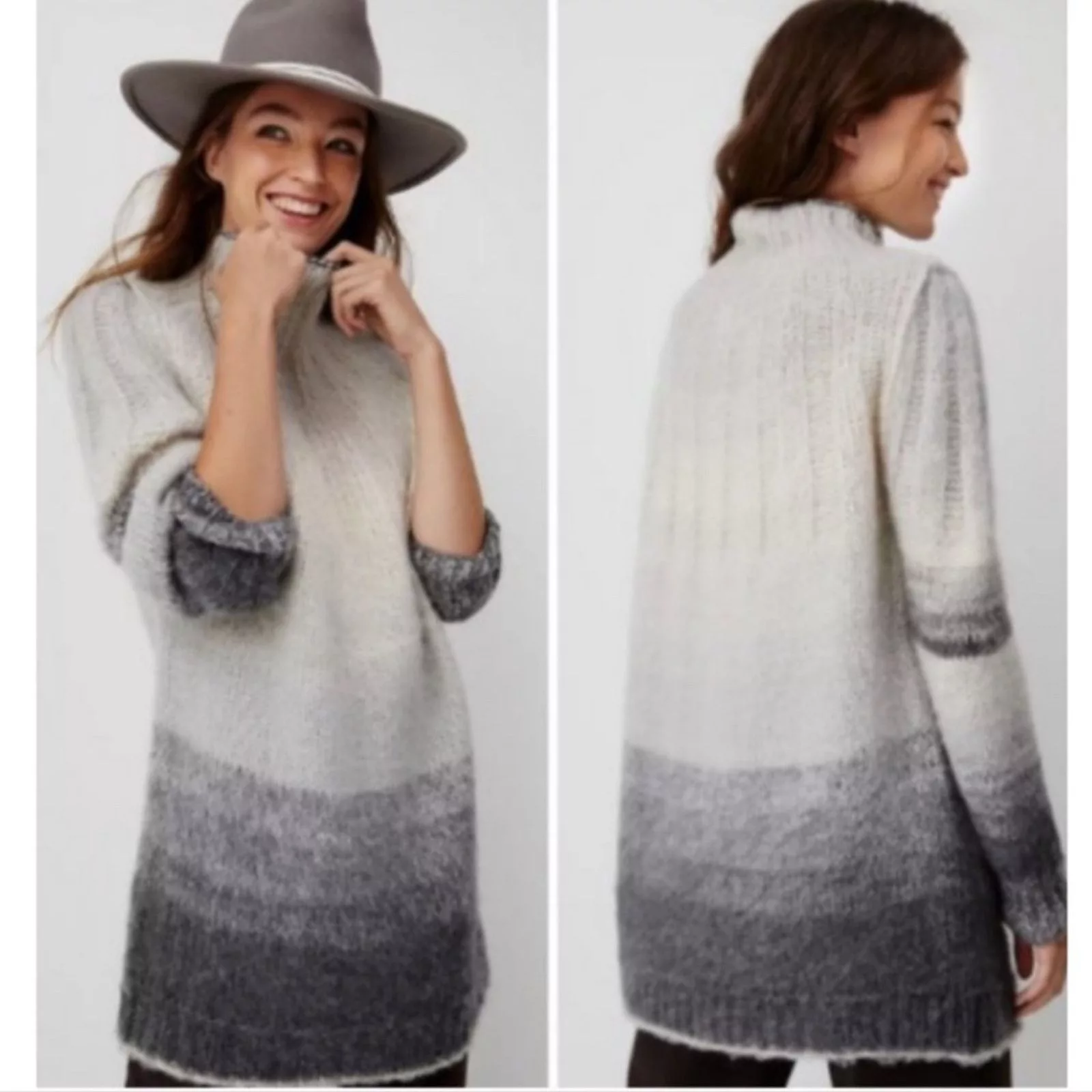 Anthropologie Sweaters ANTHROPOLOGIE Perri Ombre Stripe Pullover Sweater in XXS Gray