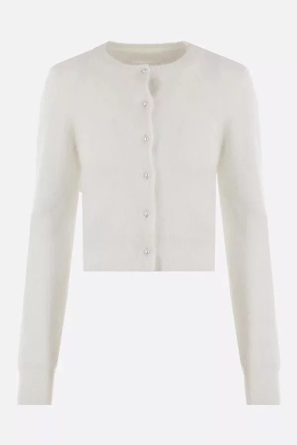 Maison Margiela Sweaters Maison Margiela o1s22i1n0724 Crewneck Cardigan in White