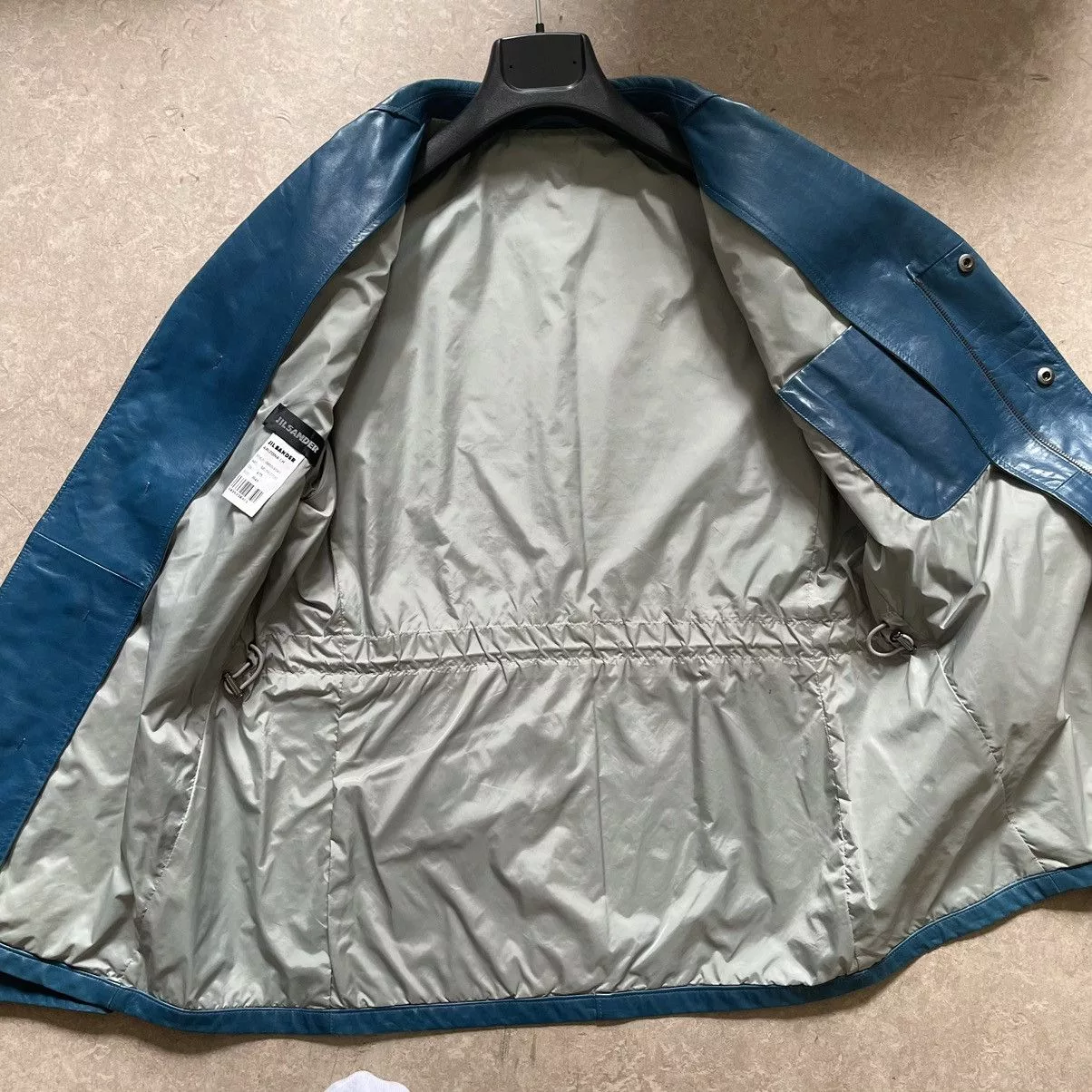 Jil Sander Leather Jackets Jil Sander Teal Leather Jacket Blue