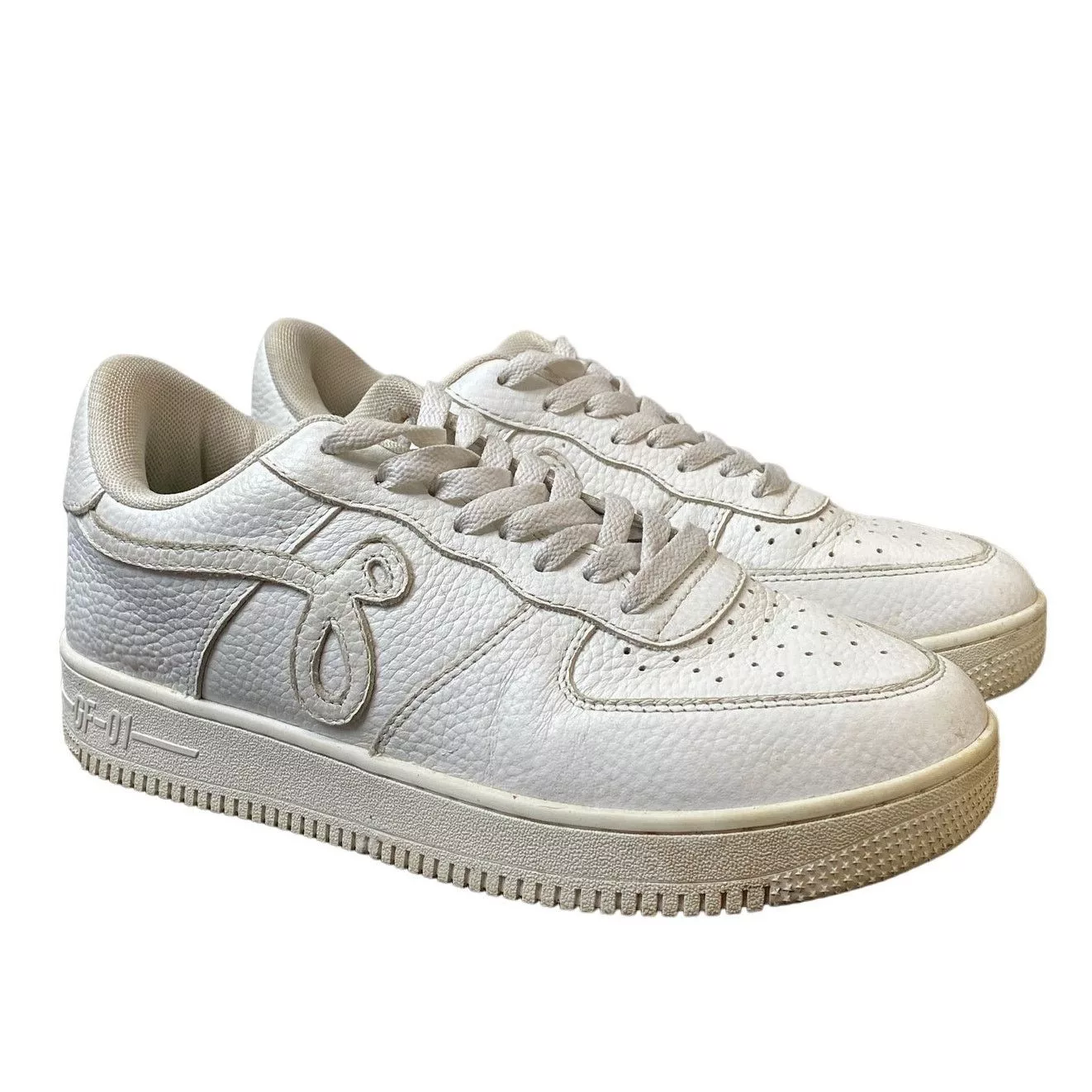 John Geiger Low Top Sneakers GF-01 John Geiger Leather Sneakers Shoes Men's 7 Streetwear White