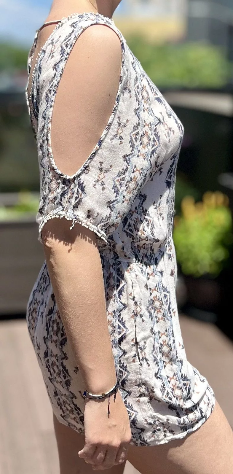 Forever 21 Mini Dresses Forever 21 Romper Stretch Waist Short Sleeve White