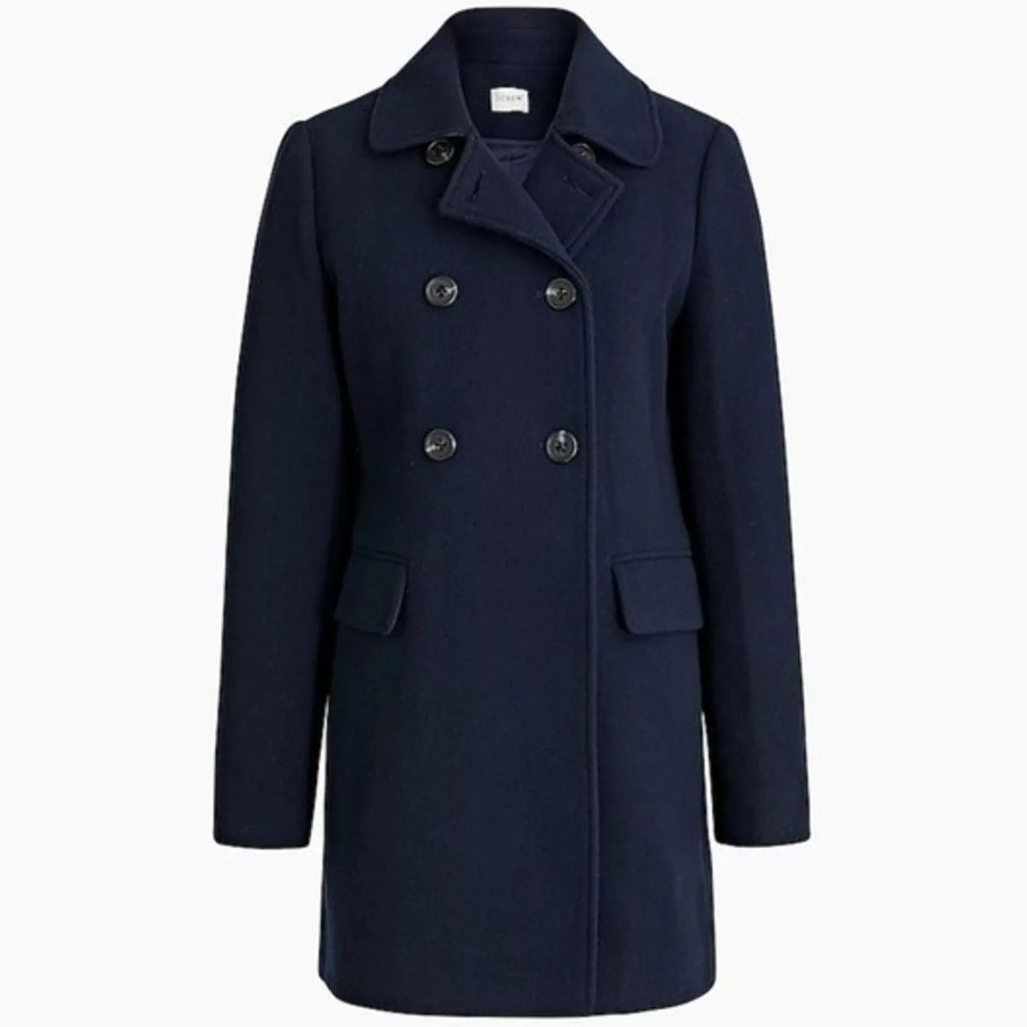 J.Crew Jackets J.CREW Petite Navy Wool-Blend Topcoat w/ Tags, 6P Blue