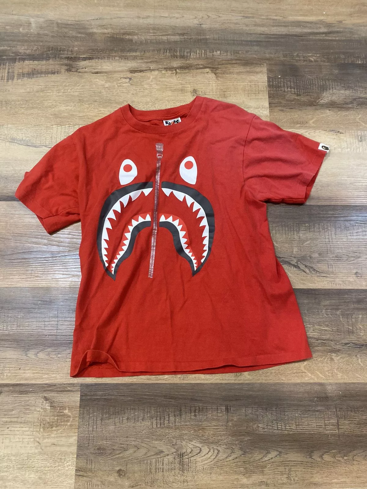 Bape Short Sleeve T Shirts Bape Shark Tee Red