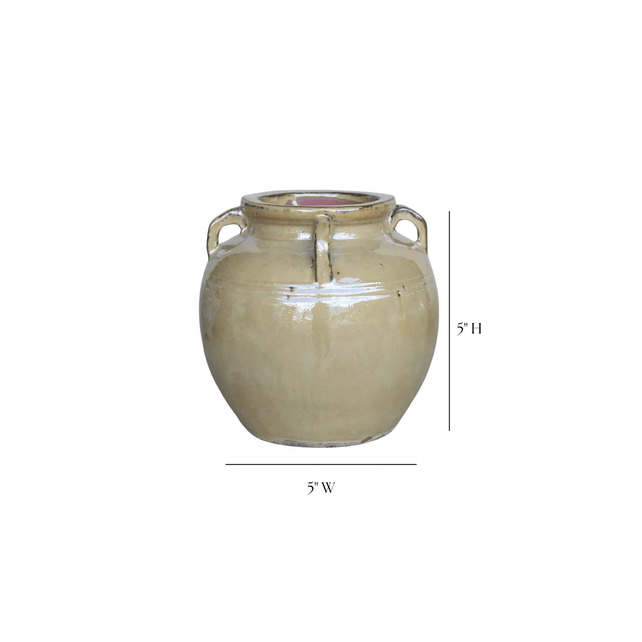 Chevalier Cream Glazed Vase With Handles - Curated Home Decor