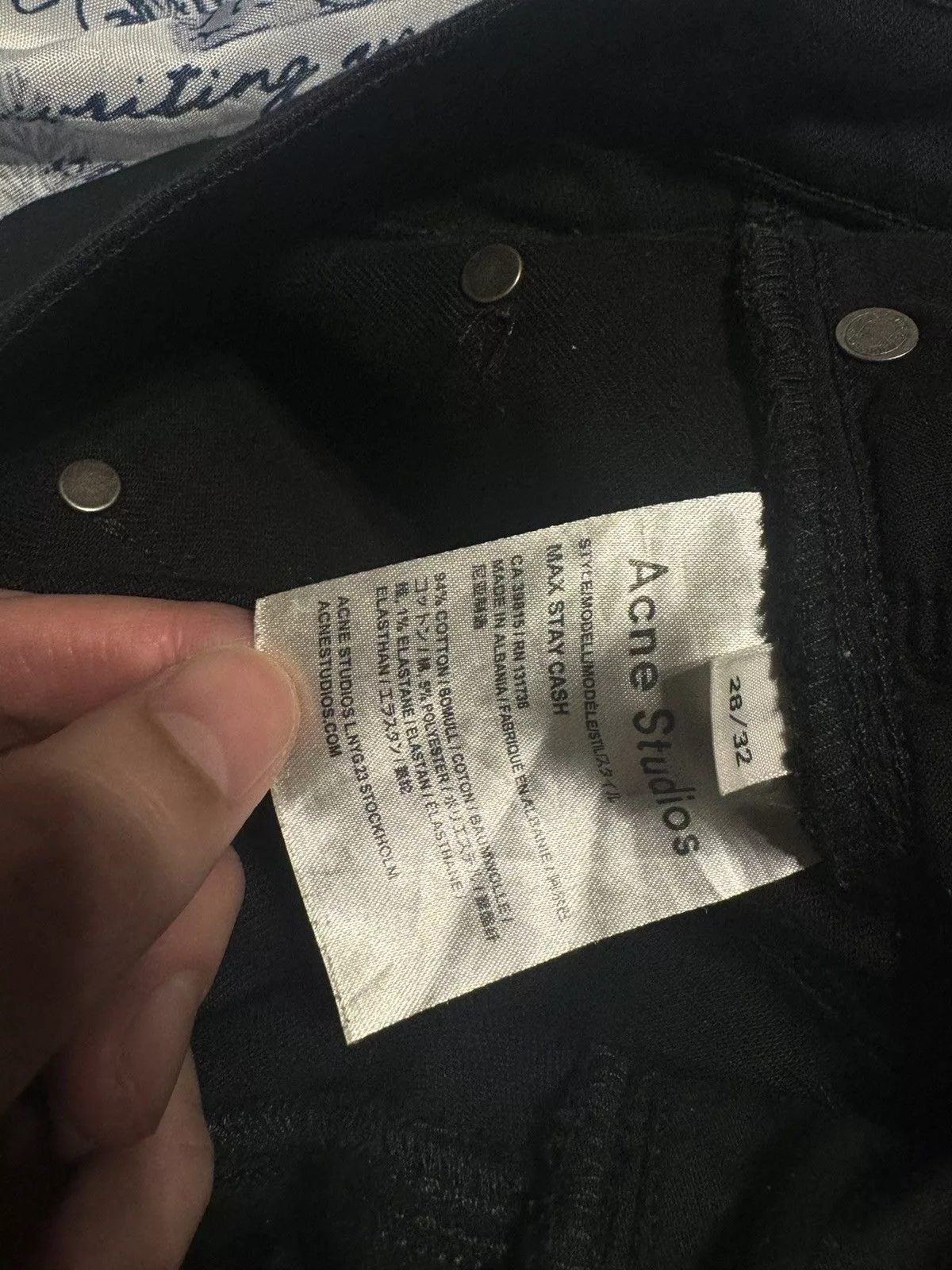 Acne Studios Denim Acne Studios Max Stay Cash Black