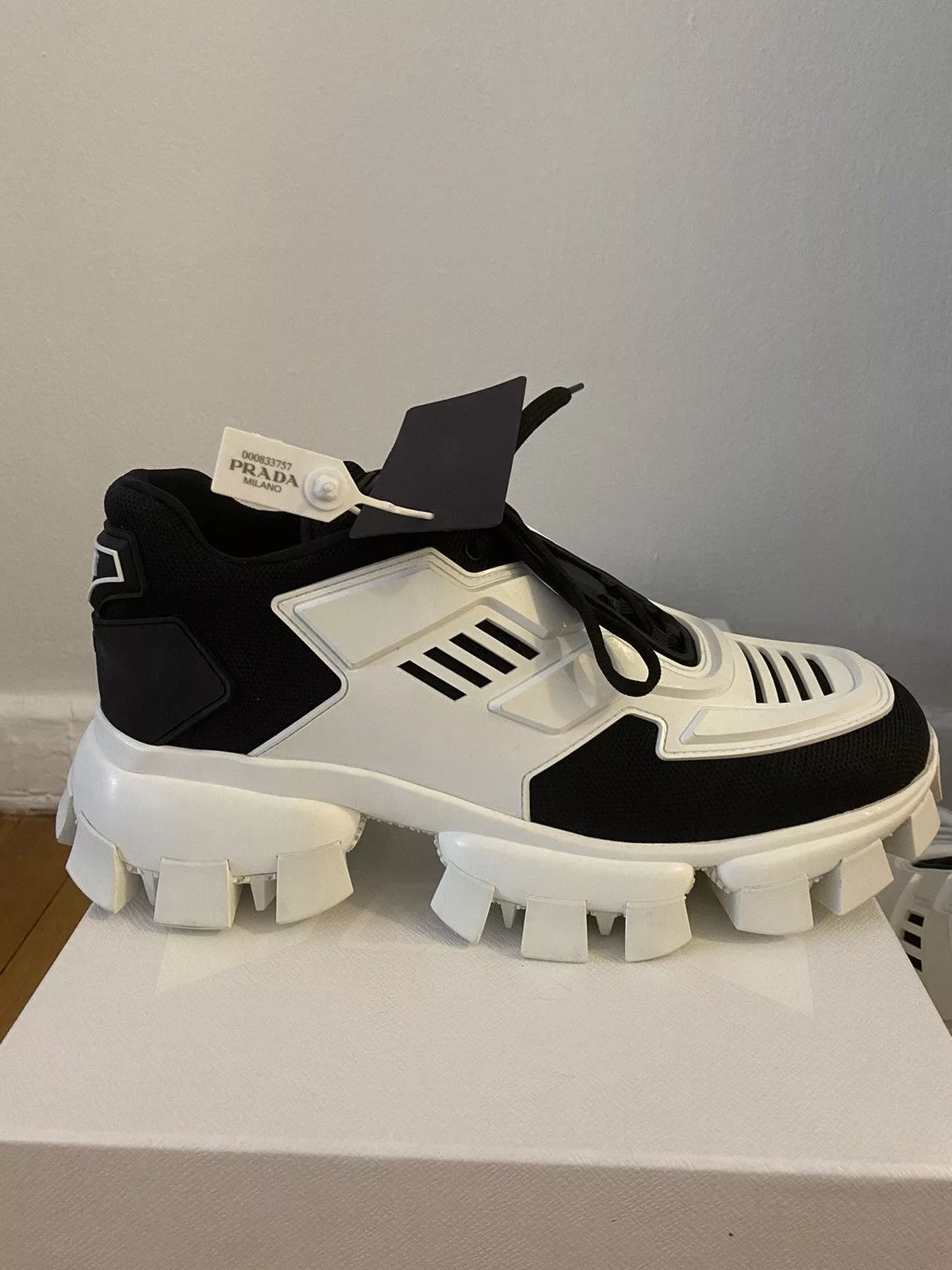 Prada Low Top Sneakers Prada Cloudbust Thunder Sneakers in Black and White