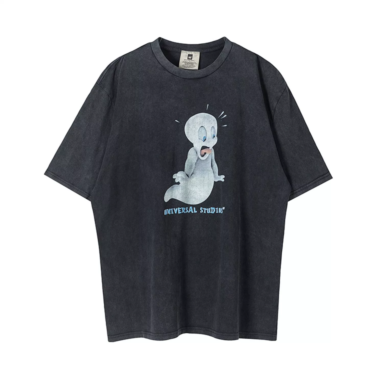 Universal Studios Short Sleeve T Shirts Universal Studios × Vintage 90s Cartoon Printed Vintage Oversized T Shirt Black Streetwear