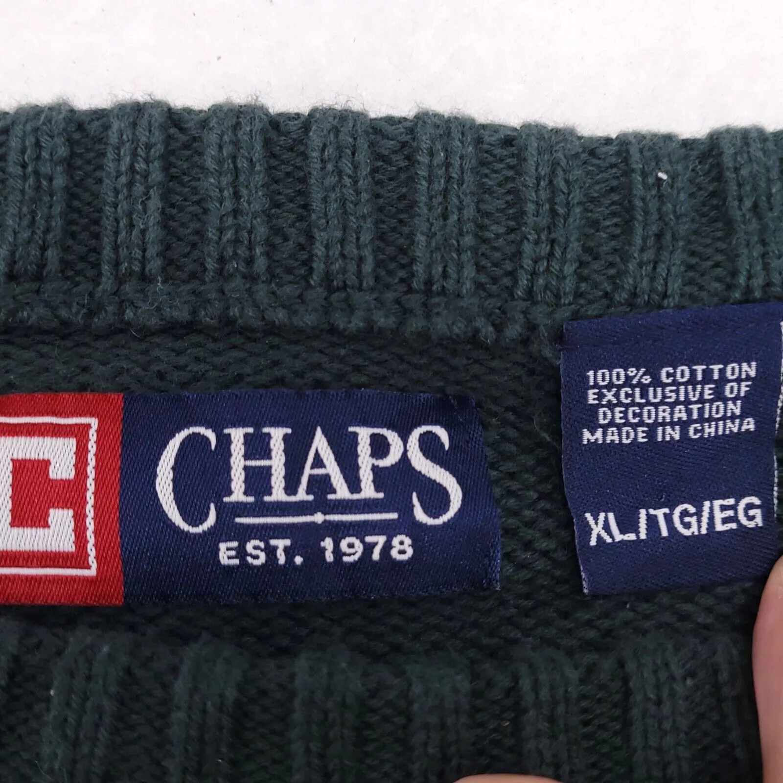 Chaps Sweaters Knitwear Chaps Pullover Sweater Mens Size Extra Large XL Green