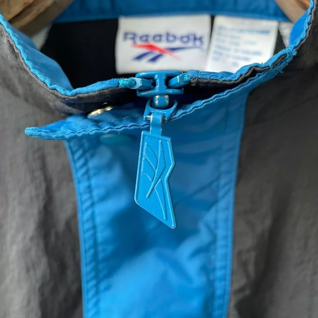 Reebok Light Jackets Vintage 90s Reebok Windbreaker Pullover 1/2 Zip XL Black