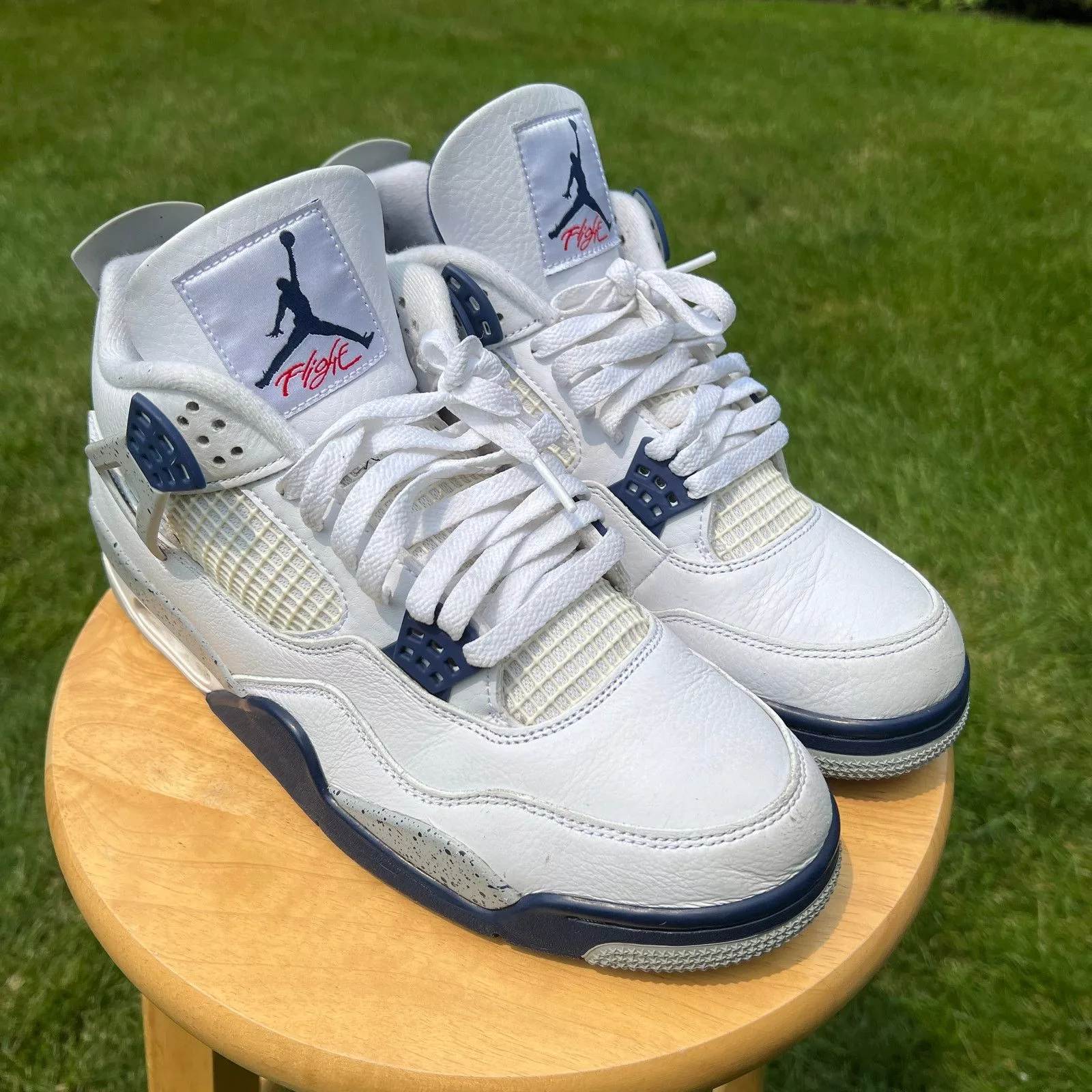 Jordan Brand Low Top Sneakers Jordan Brand × Nike Nike Air Jordan 4 Retro Midnight Navy Men's Shoes - Size 11 White