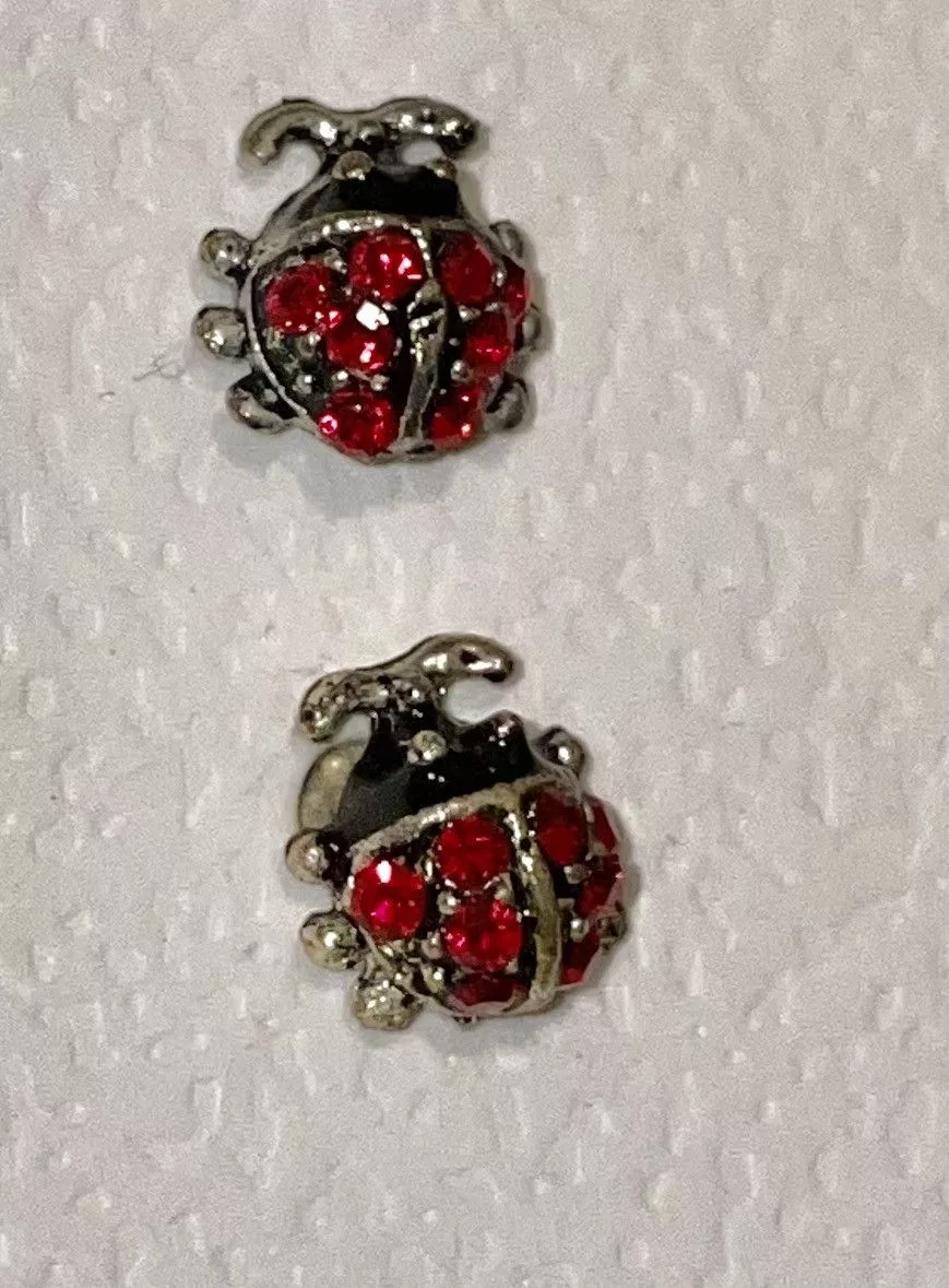 Swarovski Earrings Swarovski Crystal Mini Ladybug Earrings Red
