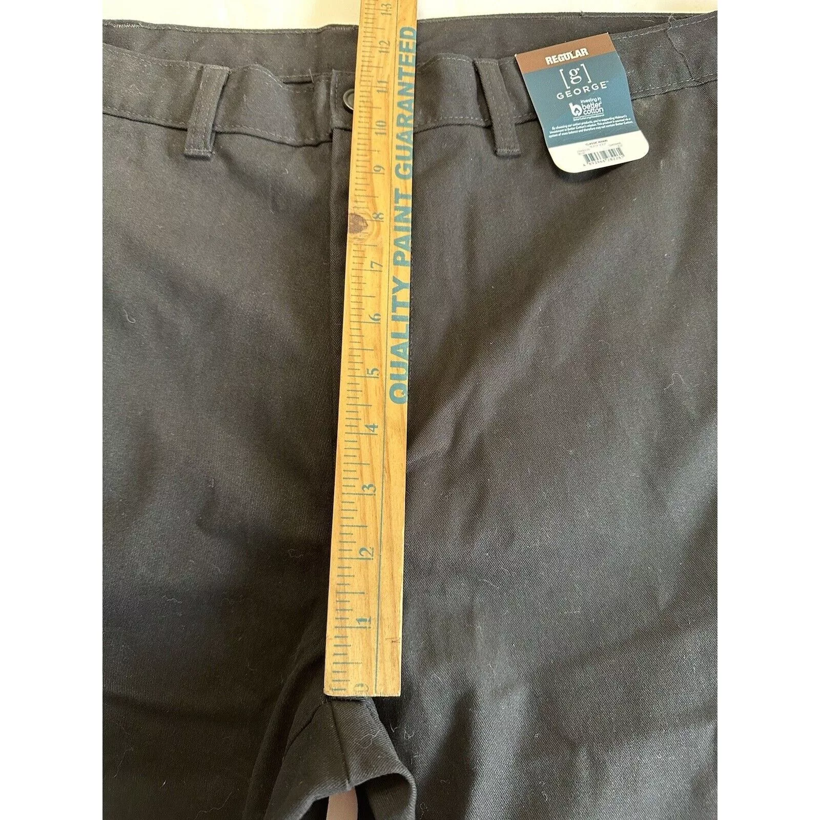 George Casual Pants George Classic Khaki Pant Black 36x34 Flat front NormcoreNWT