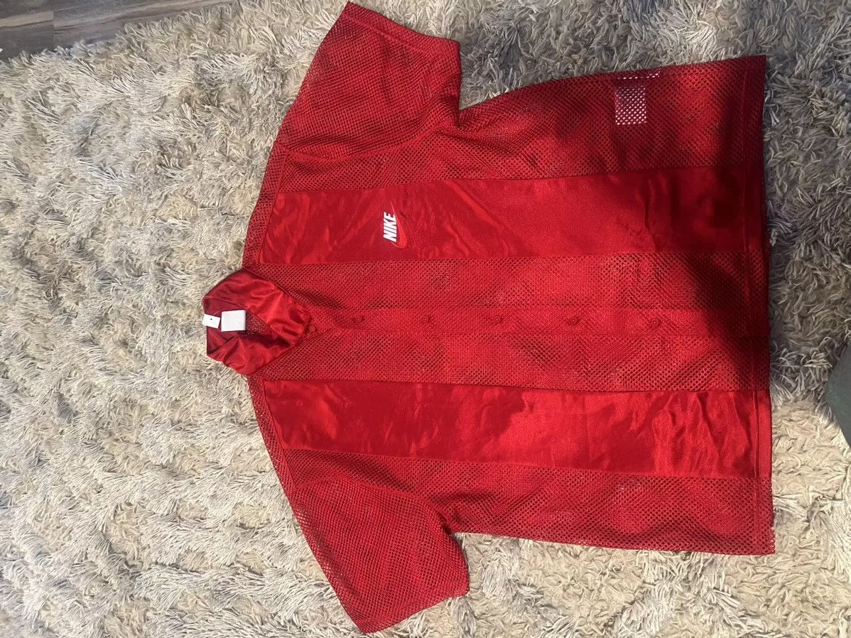 Nike Shirts Button Ups Nike × Supreme Supreme x Nike Mesh Short-Sleeve Shirt 'Red'