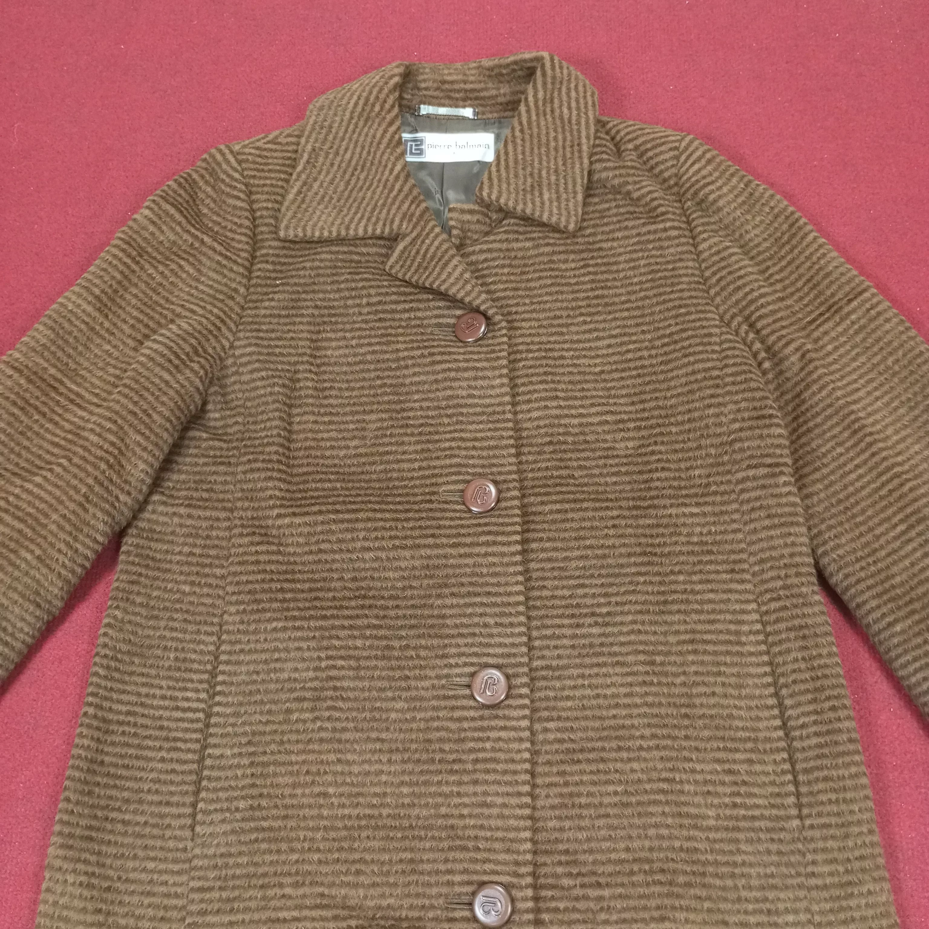 Pierre Balmain Light Jackets Pierre Balmain × Vintage Pierre Balmain Paris Winter Style Trench Coat Wool Jacket Brown