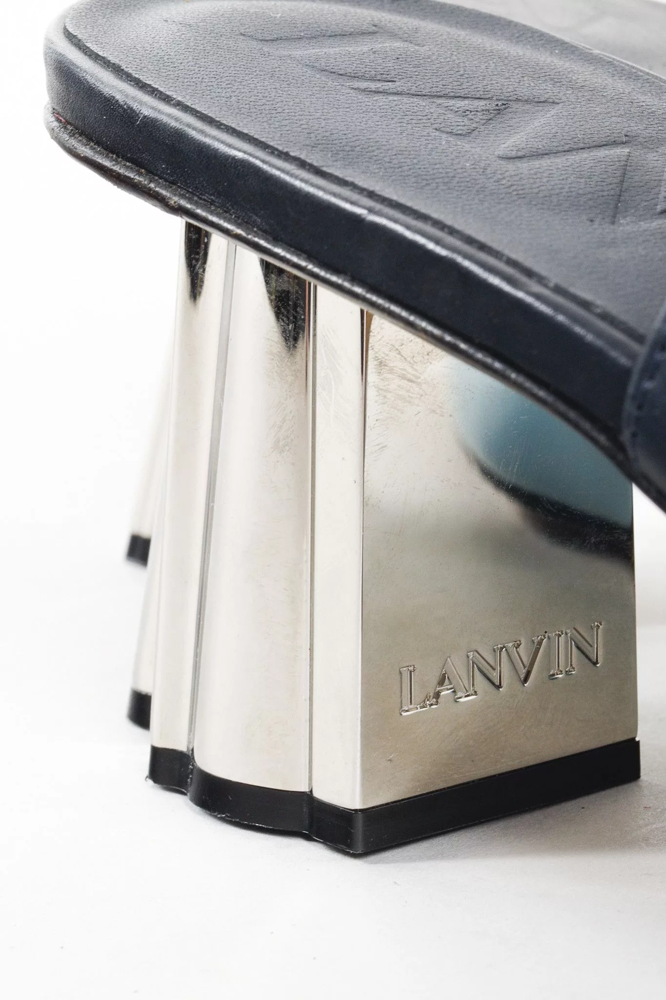 Lanvin Heels Lanvin M&E Leather Slingback Heels Blue