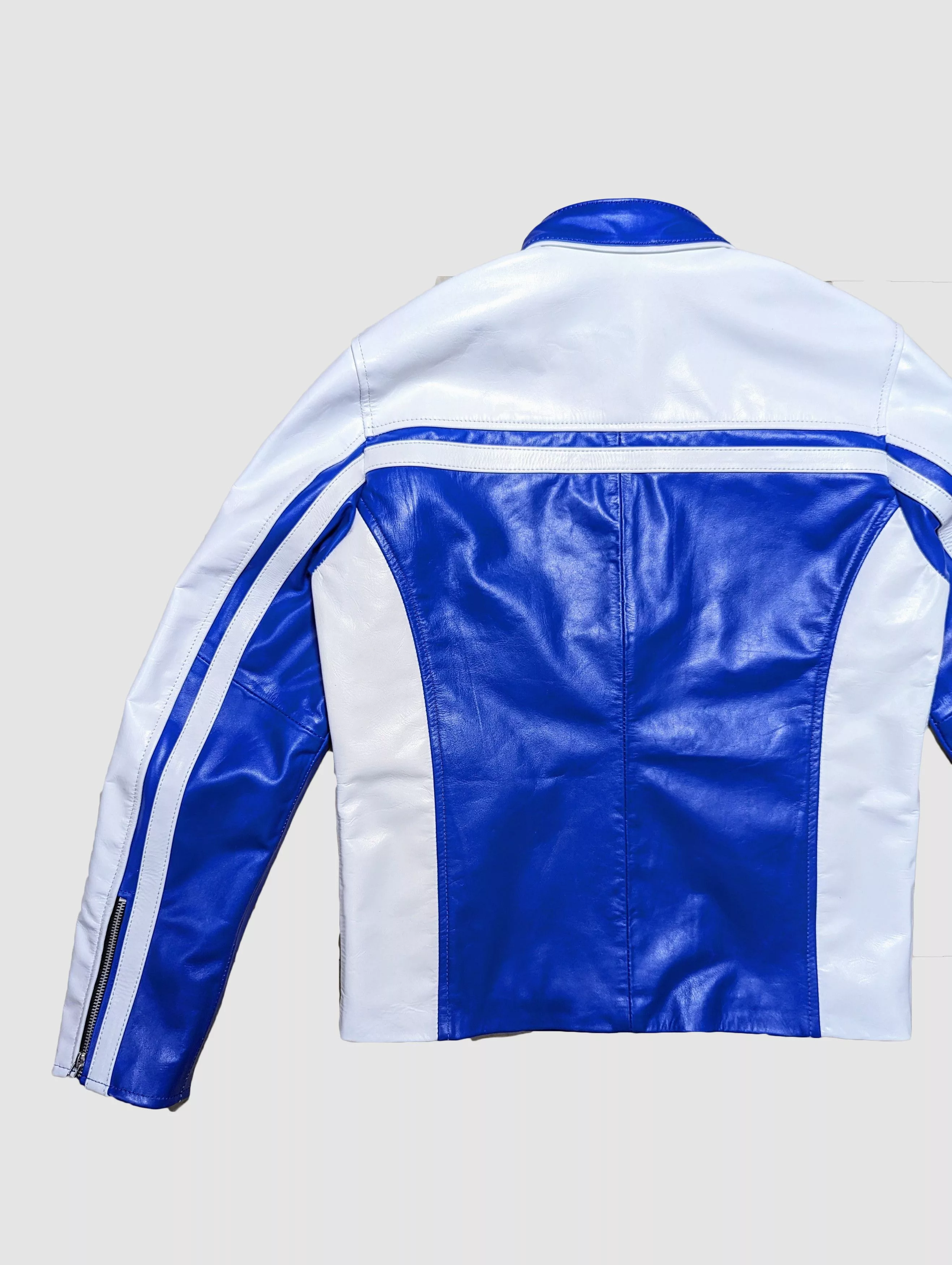 Genuine Leather Leather Jackets Genuine Leather Men's Fashion Leather Jacket Streetwear Blue Vintage