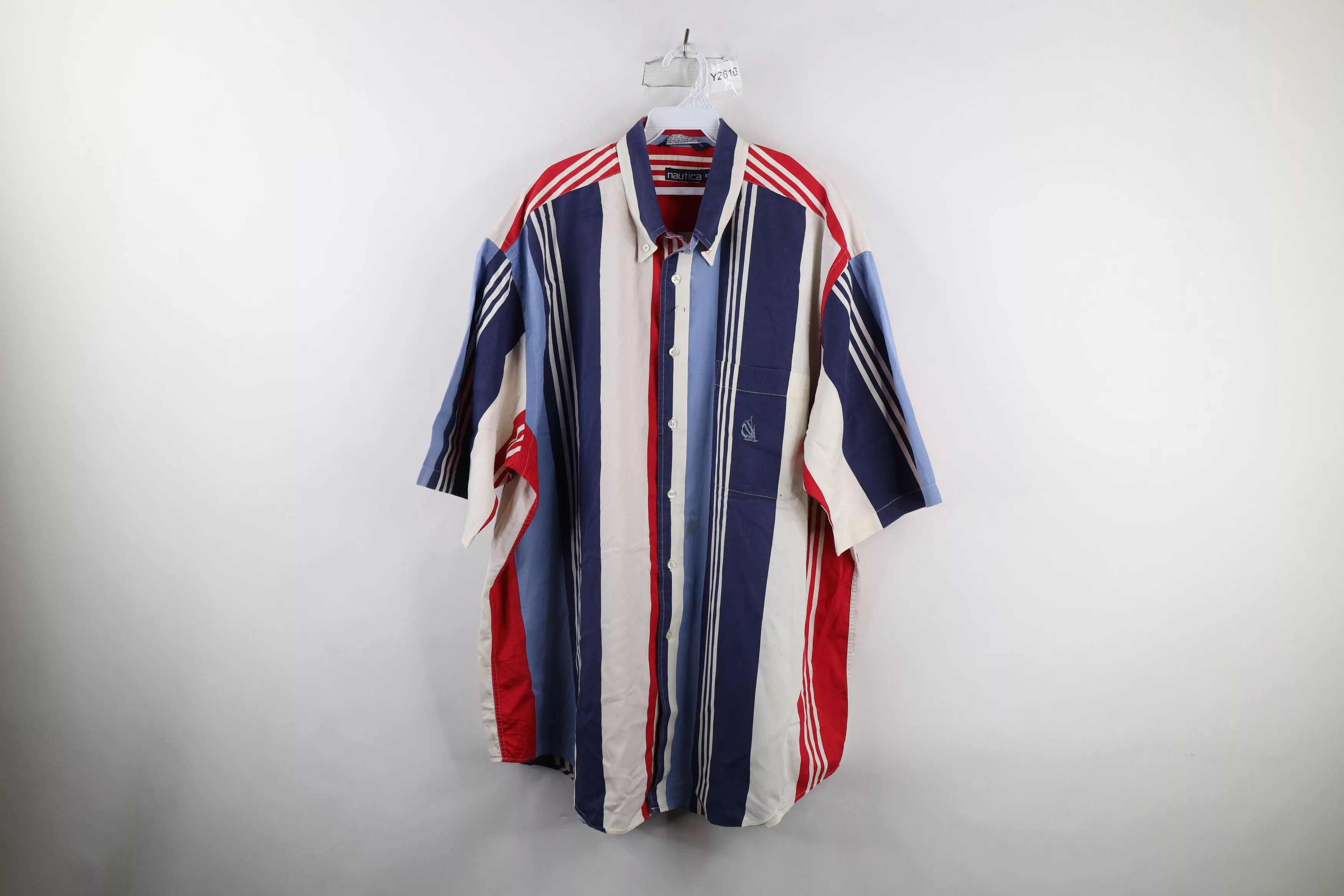 Nautica Shirts Button Ups Nautica × Vintage Vintage 90s Nautica Striped Collared Button Down Shirt USA Multi