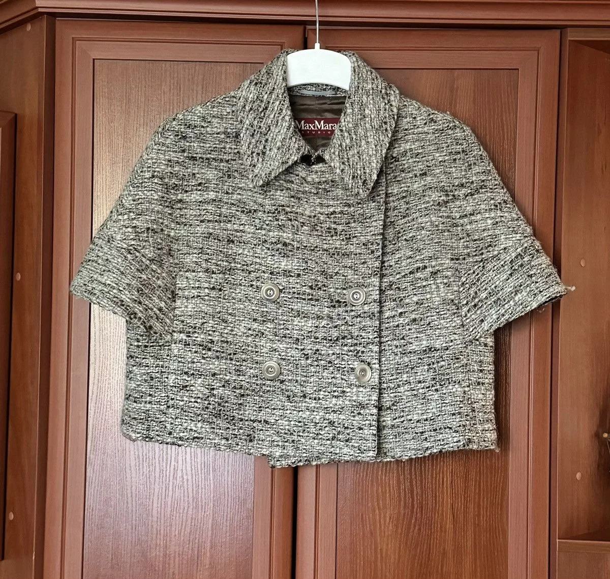 Max Mara Coats Max Mara × Weekend Max Mara Max Mara studio crop coat jacket blazer short sleeve cape Multi Luxury