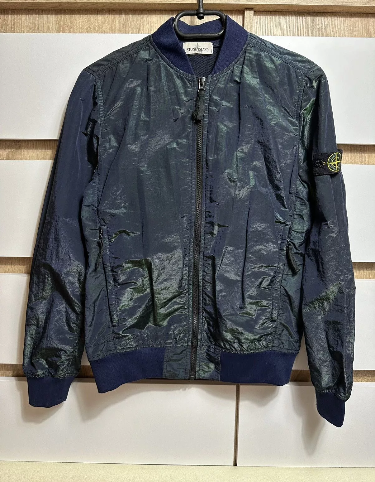 Stone Island Bombers Stone Island × Vintage Mens Bomber Stone Island Junior Metalic Zip up Big Logo Multi