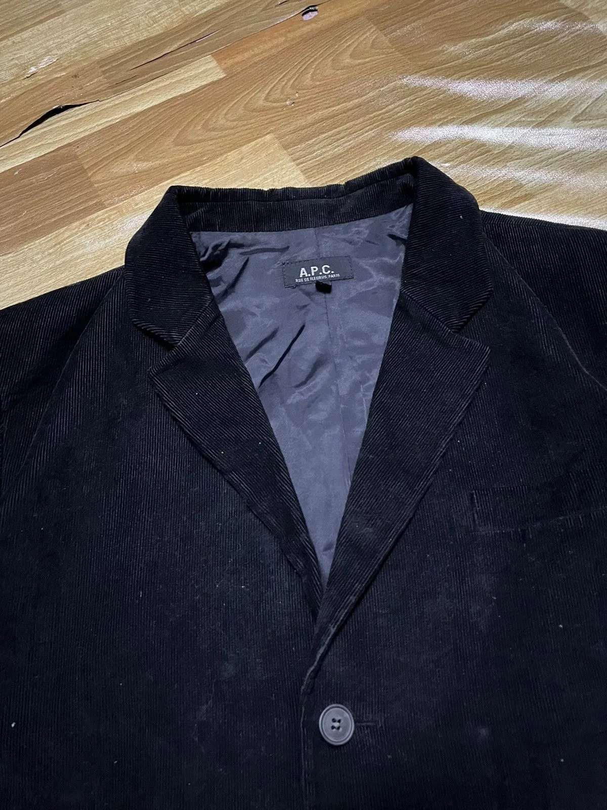 A.P.C. Light Jackets A.P.C. × Designer × Vintage Vintage A.P.C Courdroy Button Blazer Jacket Black