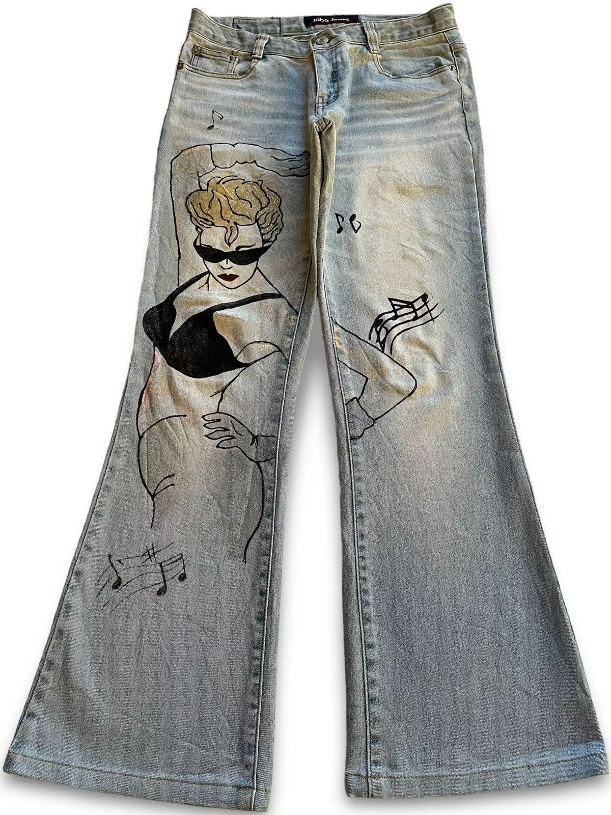 Japanese Brand Jeans SALES 🔥 Vintage Japanese Brand Blue Wash Flare Jeans Streetwear