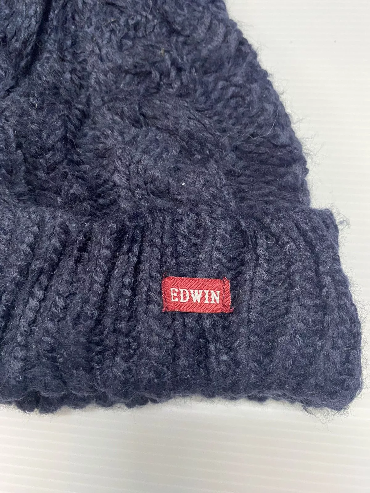 Edwin Hats Edwin Pom Knitted Beanie Hat Black