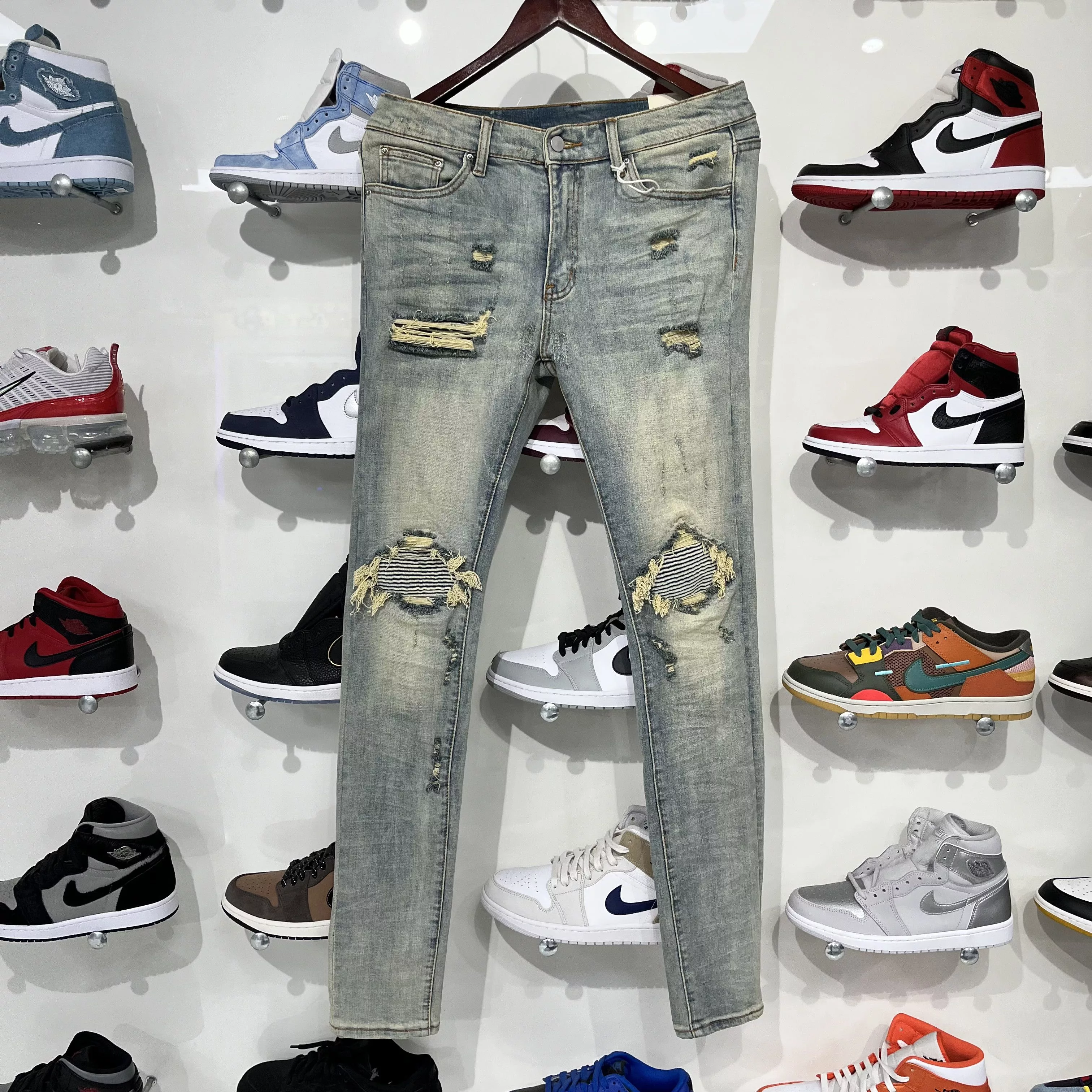MNML Denim MNML Destroyed Skinny Denim Jeans Blue