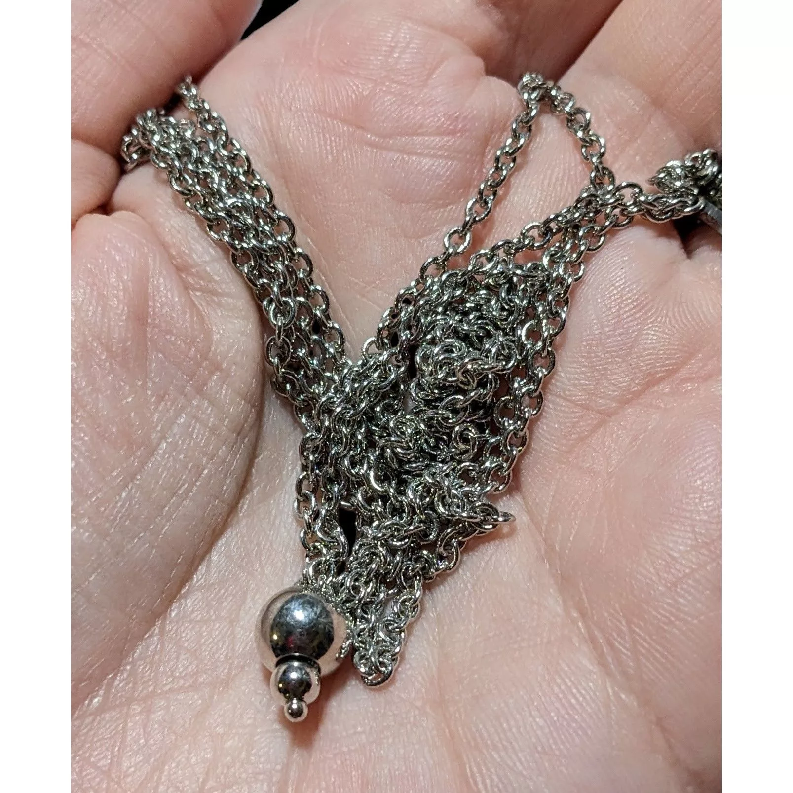 Other Necklaces Other Simple Bead Chain Necklace Silver