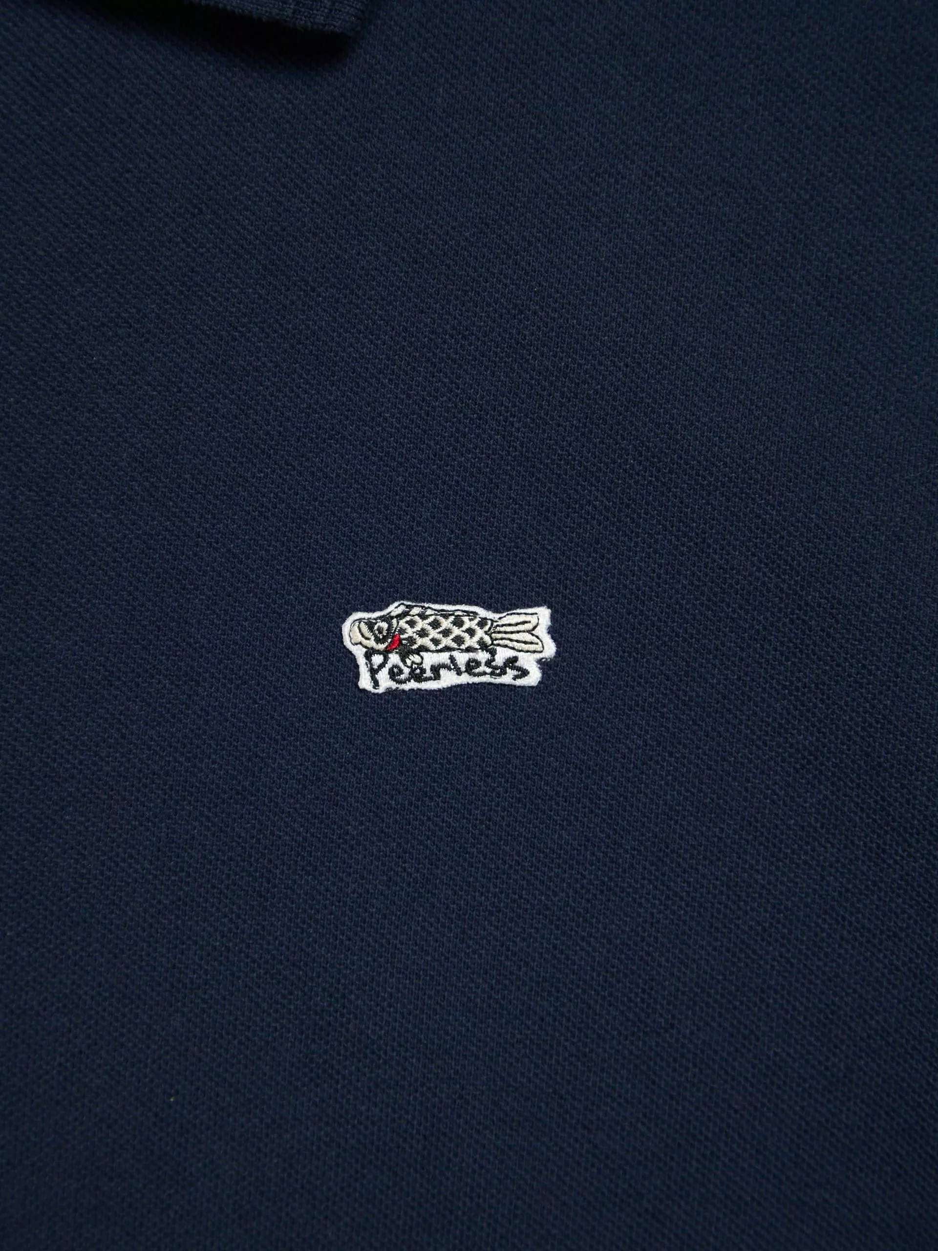 Visvim Long Sleeve T Shirts Visvim Navy Embroidered Cotton Polo Blue