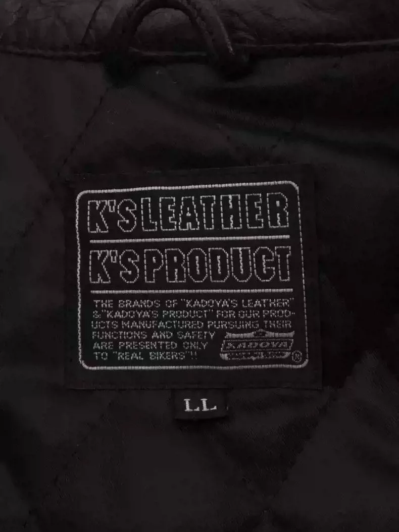 Kadoya Leather Jackets kadoyaStraight-pull collar leather coat Black