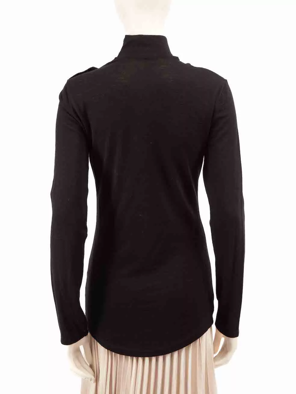 Balmain Sweaters Balmain Black Button Detail Turtleneck Jumper