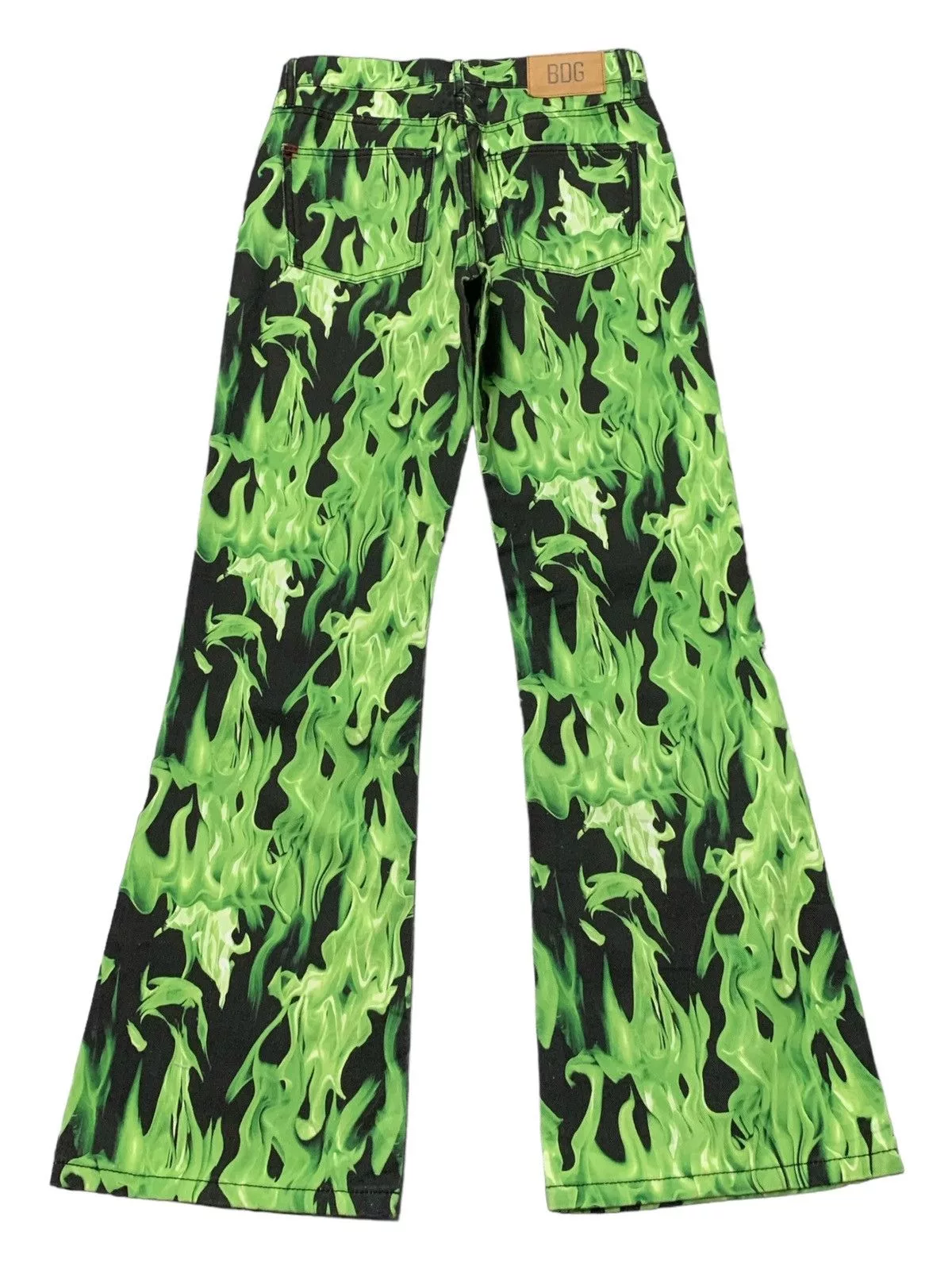 5351 POUR LES HOMMES Denim 5351 POUR LES HOMMES × Junya Watanabe BDG Green Flame Bootcut Flared Denim Pants Black