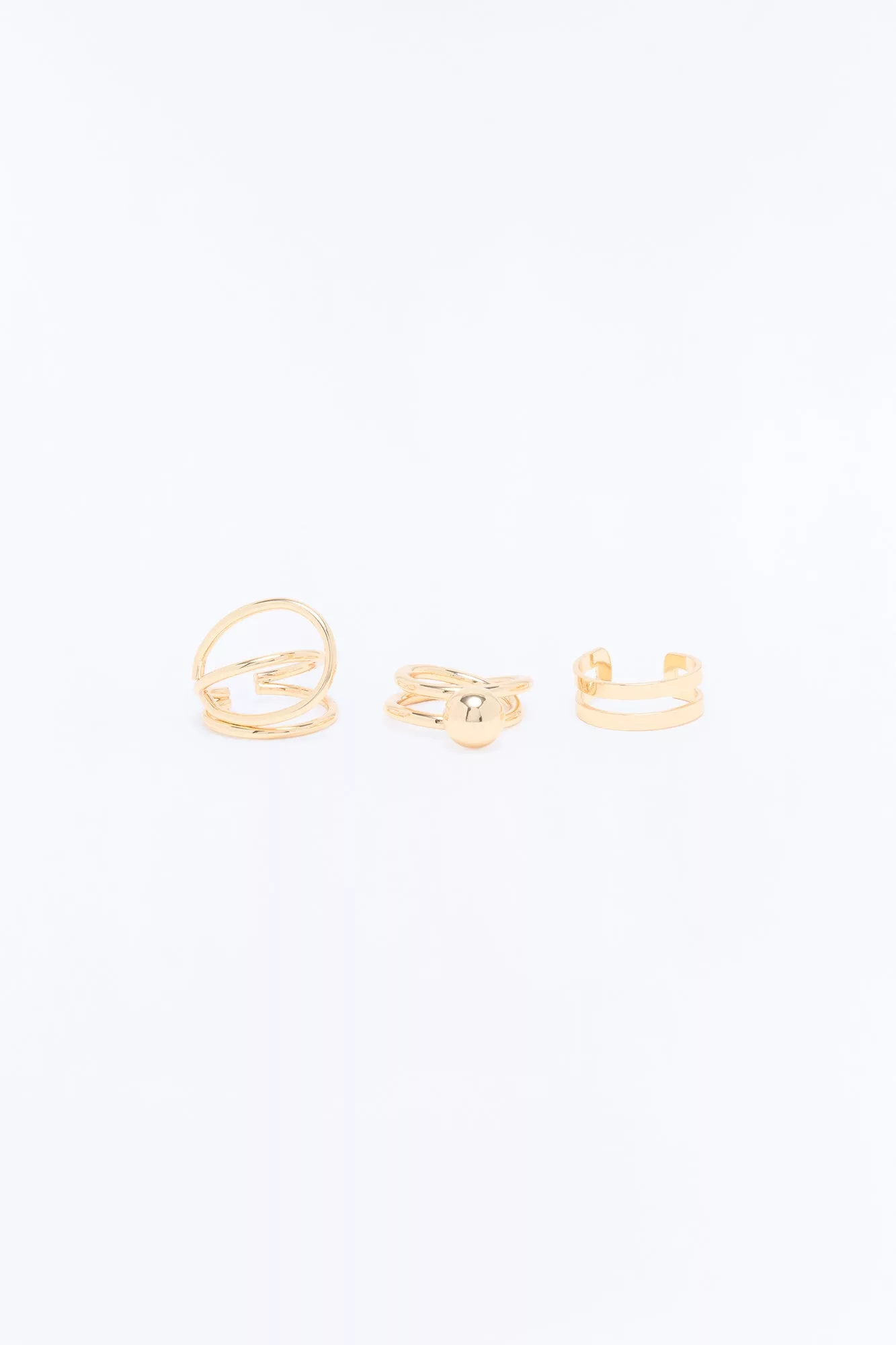 Far From It 3 Piece Ring Set - Gold