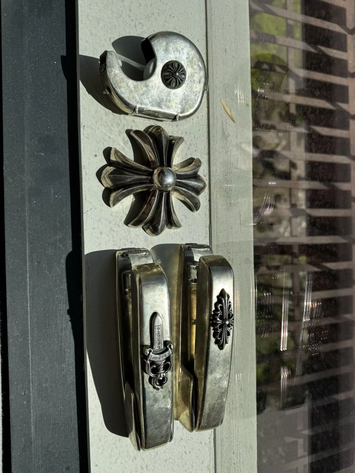 Chrome Hearts Miscellaneous Chrome Hearts Silver Floral Stapler