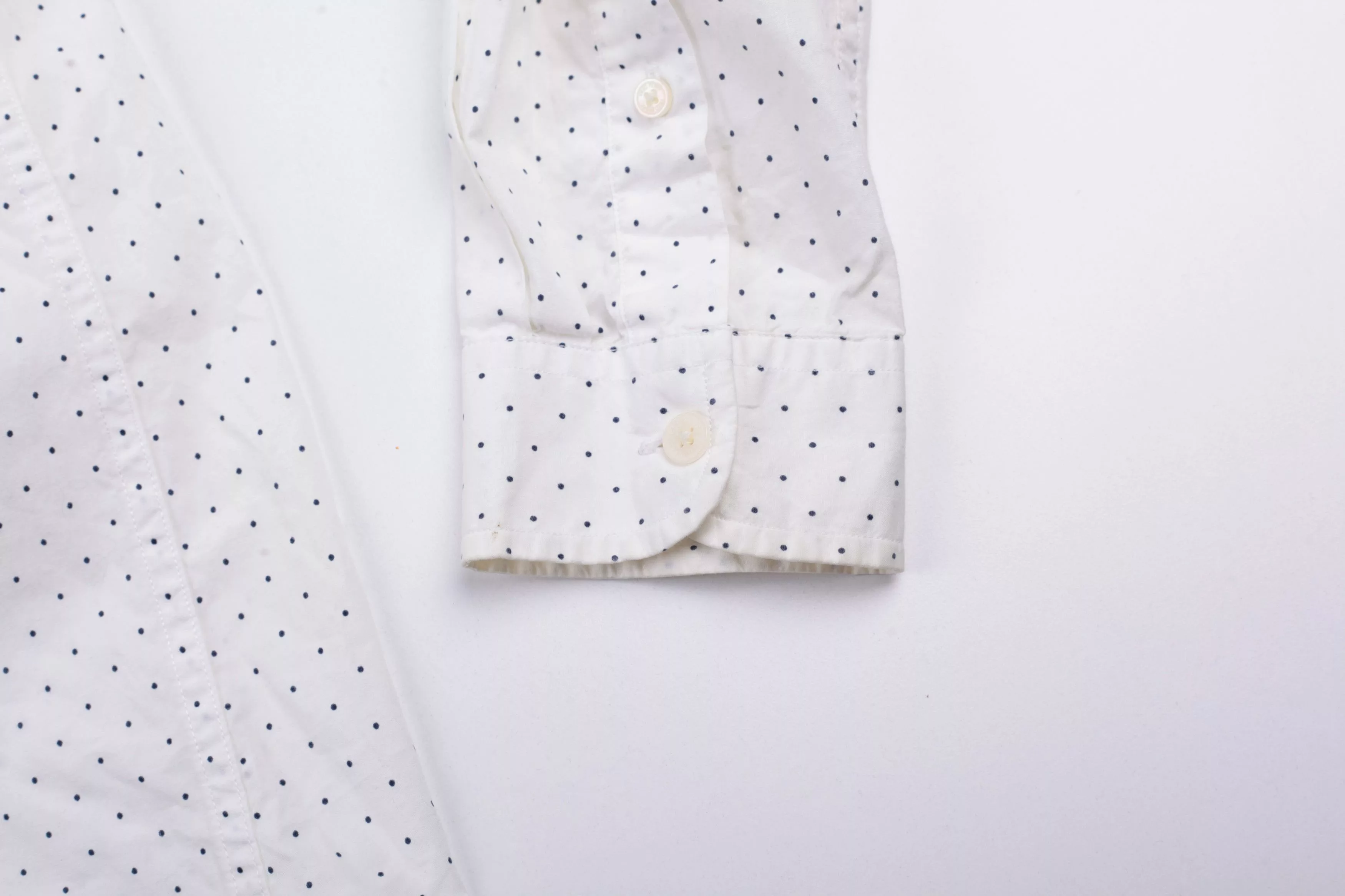Fred Perry Shirts Button Ups Fred Perry White Dotted Long Sleeve Shirt Size S Slim Fit