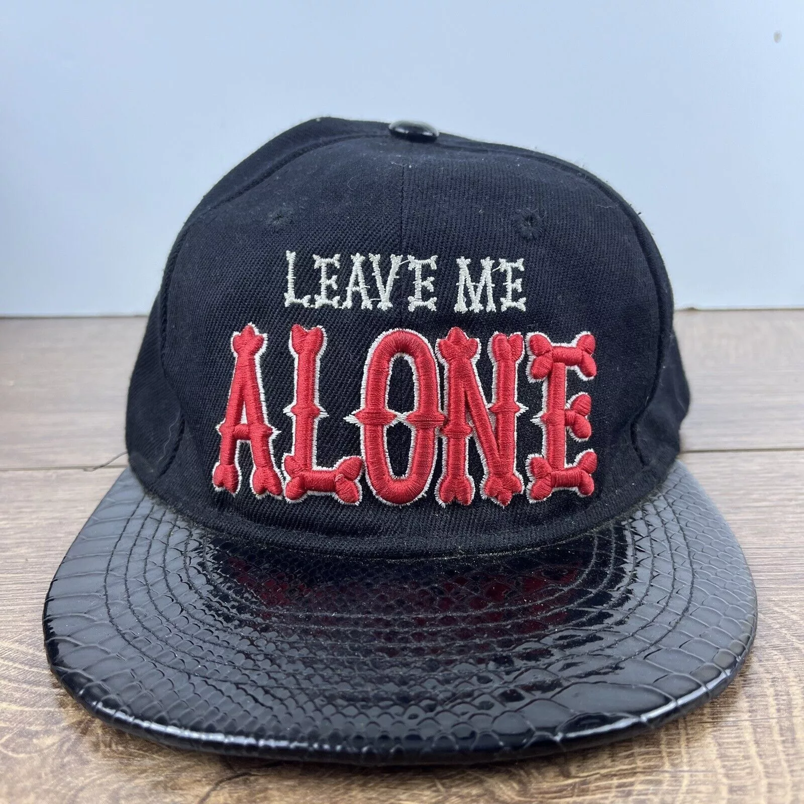 Other Hats Other Leave Me Alone Hat Leave Me Alone Hat Snapback Adjustable Ad Black